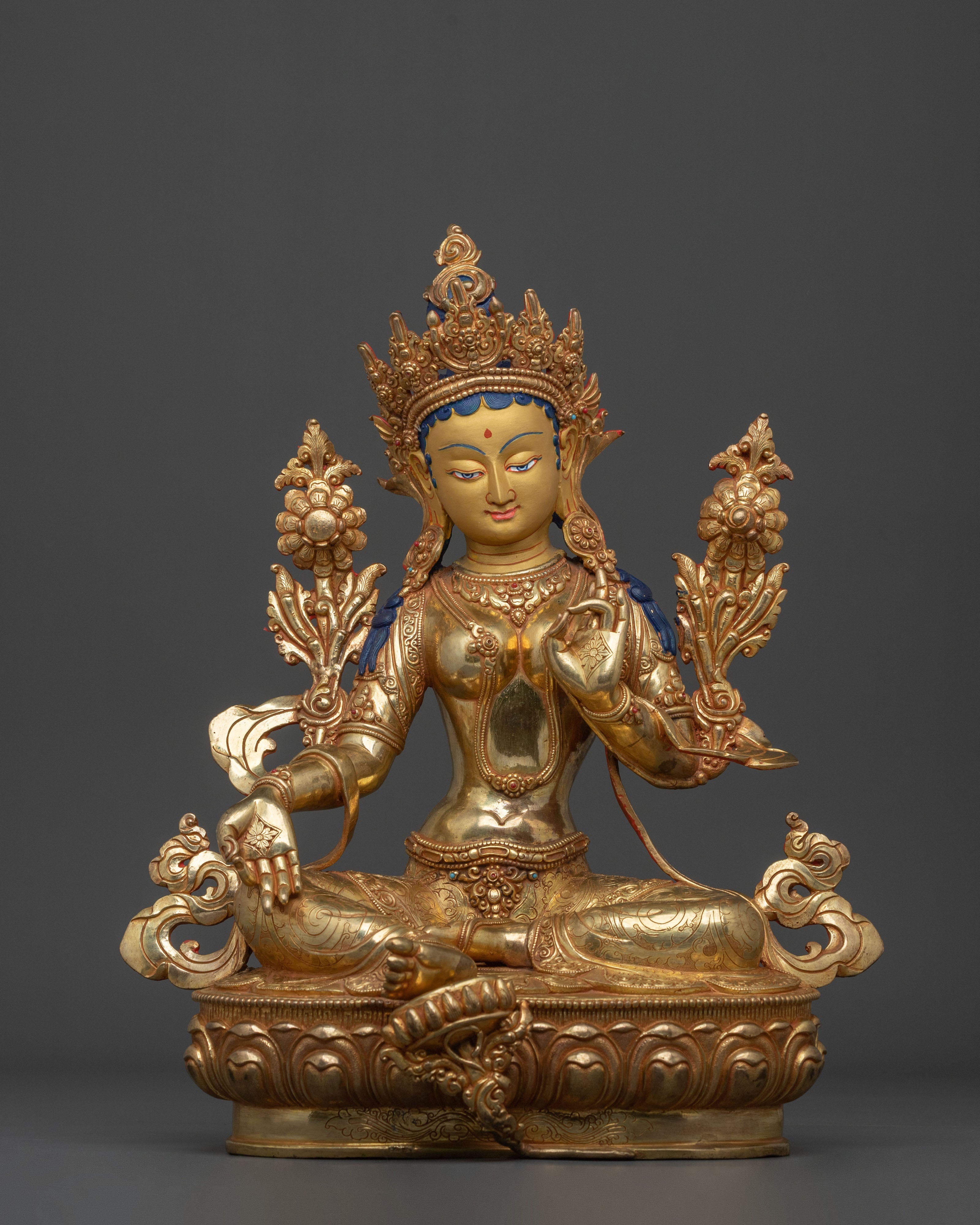Green Tara Ritual Statue | | Handcrafted Buddhist Goddess Sculpture