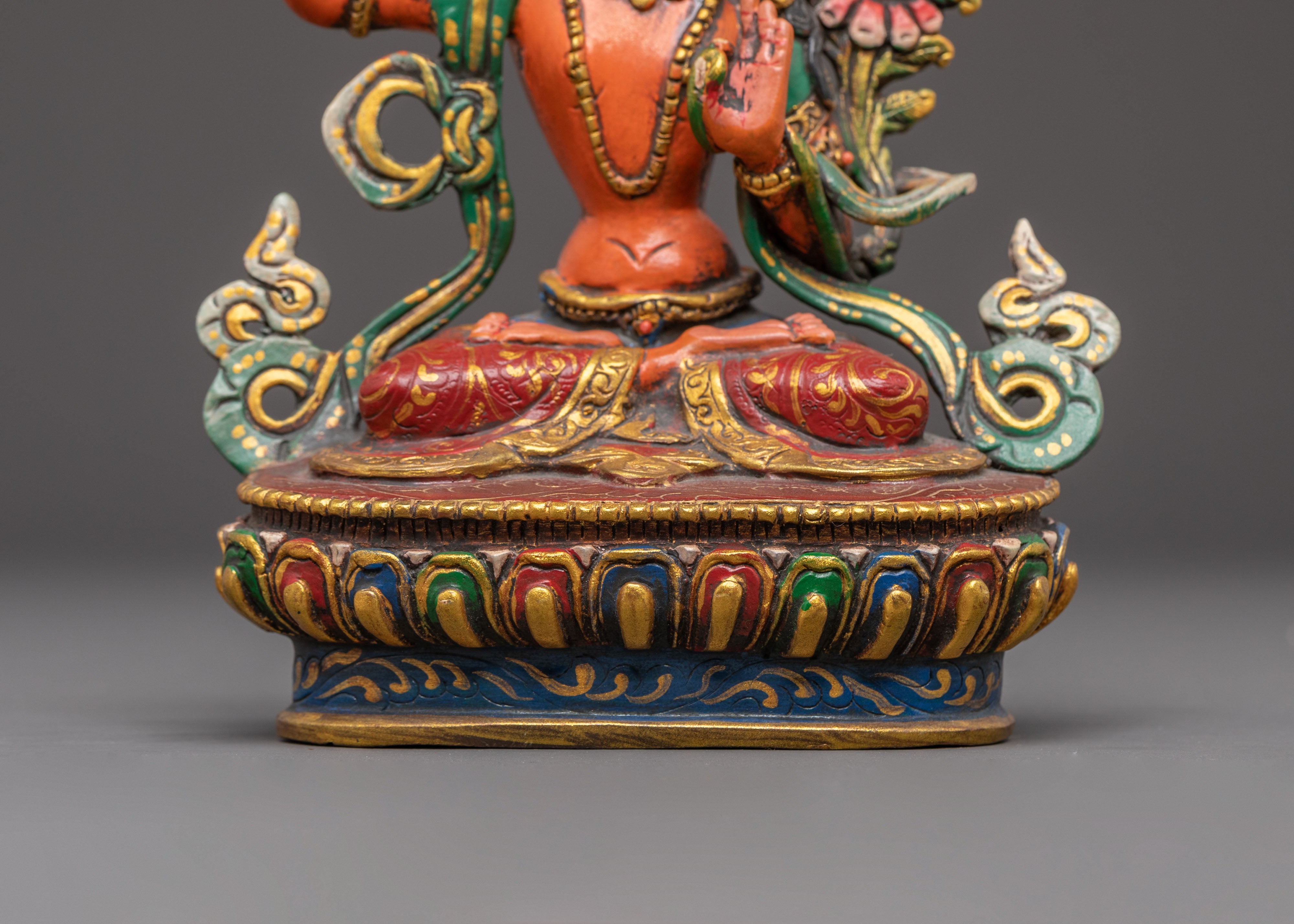 Handcrafted Copper Statue of Bodhisattva Manjushri | The Beacon of Wisdom