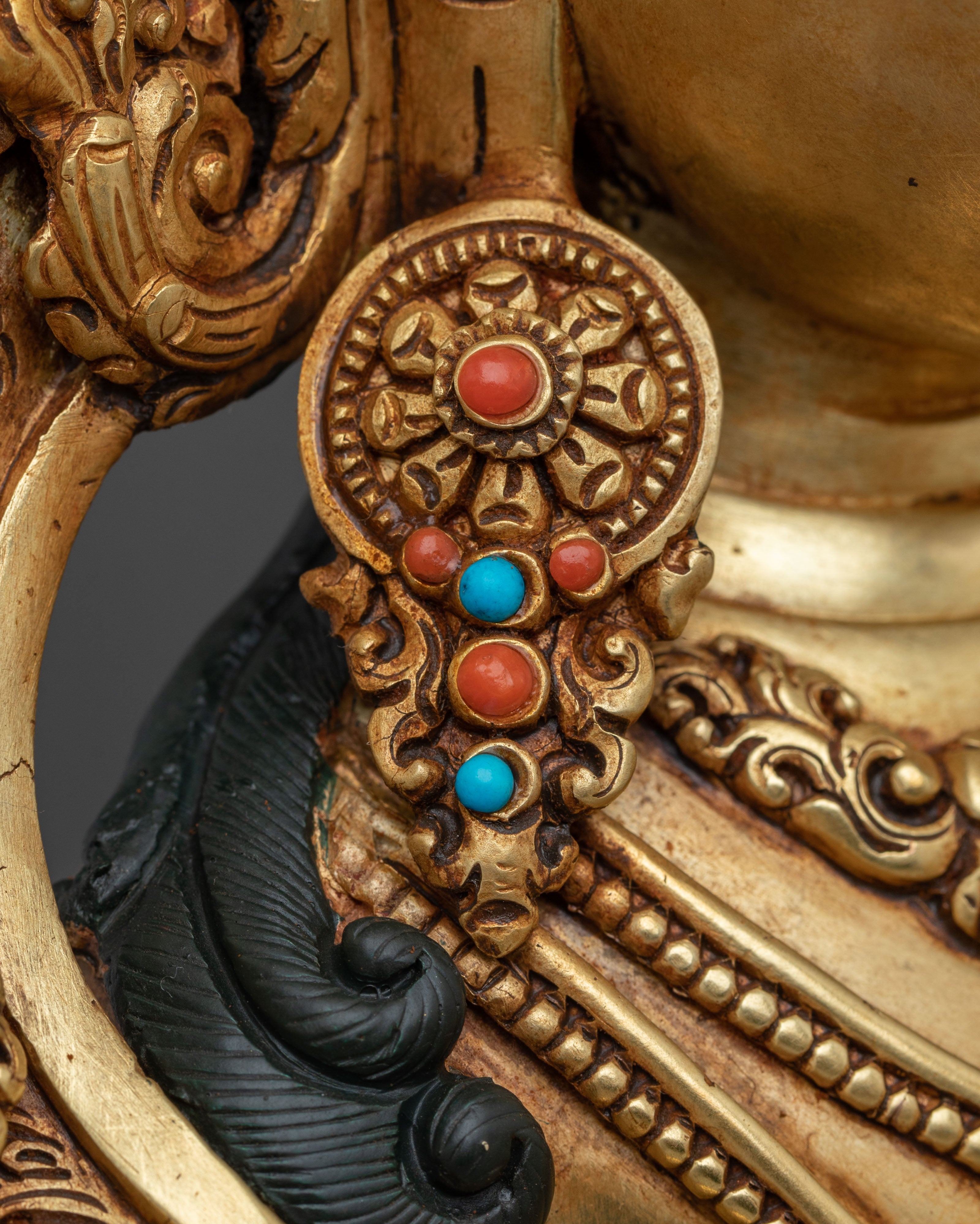 Tikshna Manjushri Meditation Statue | 24K Gold Gilded Copper Sculpture