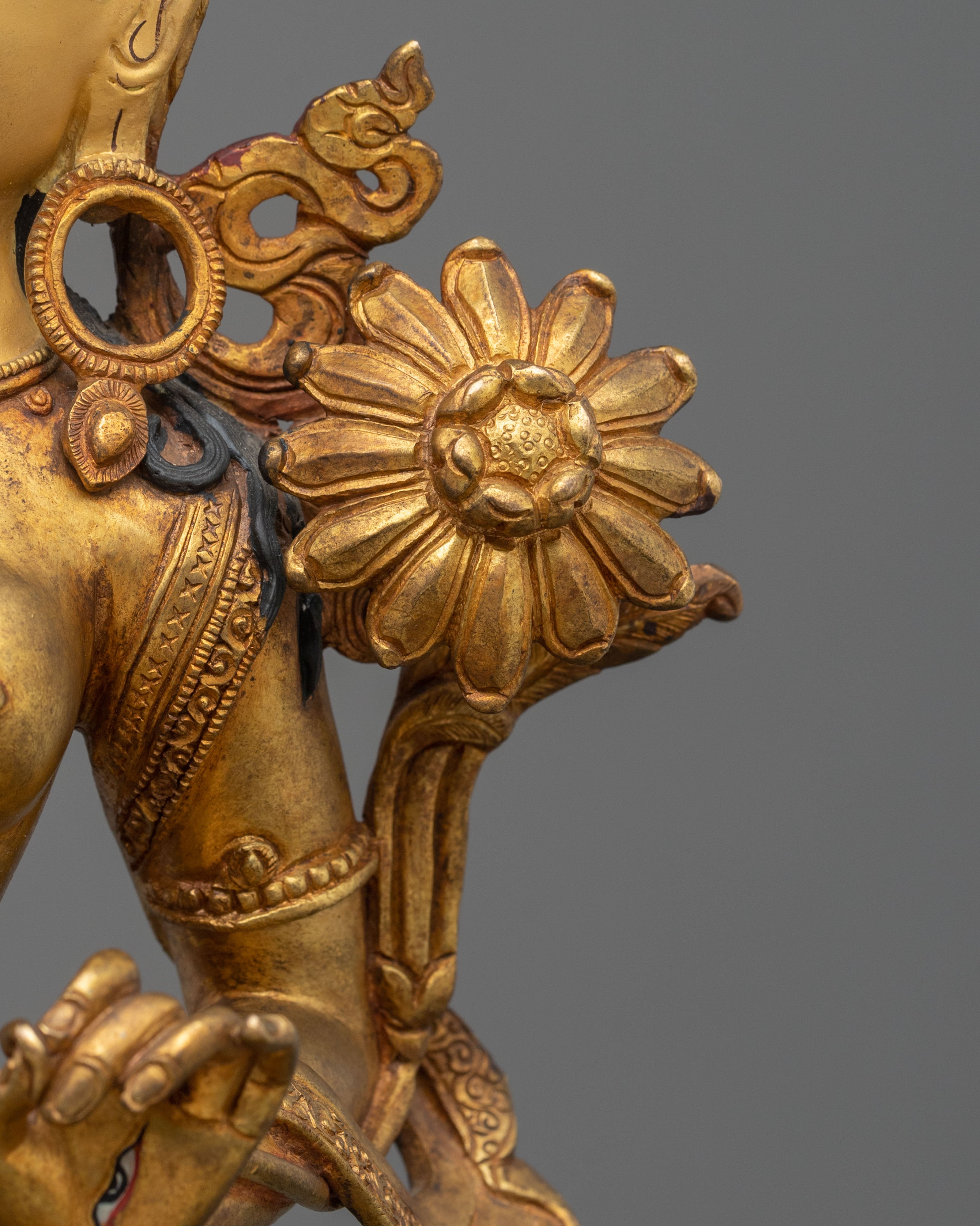 Radiant Handmade Standing Tara Sacred Sculpture