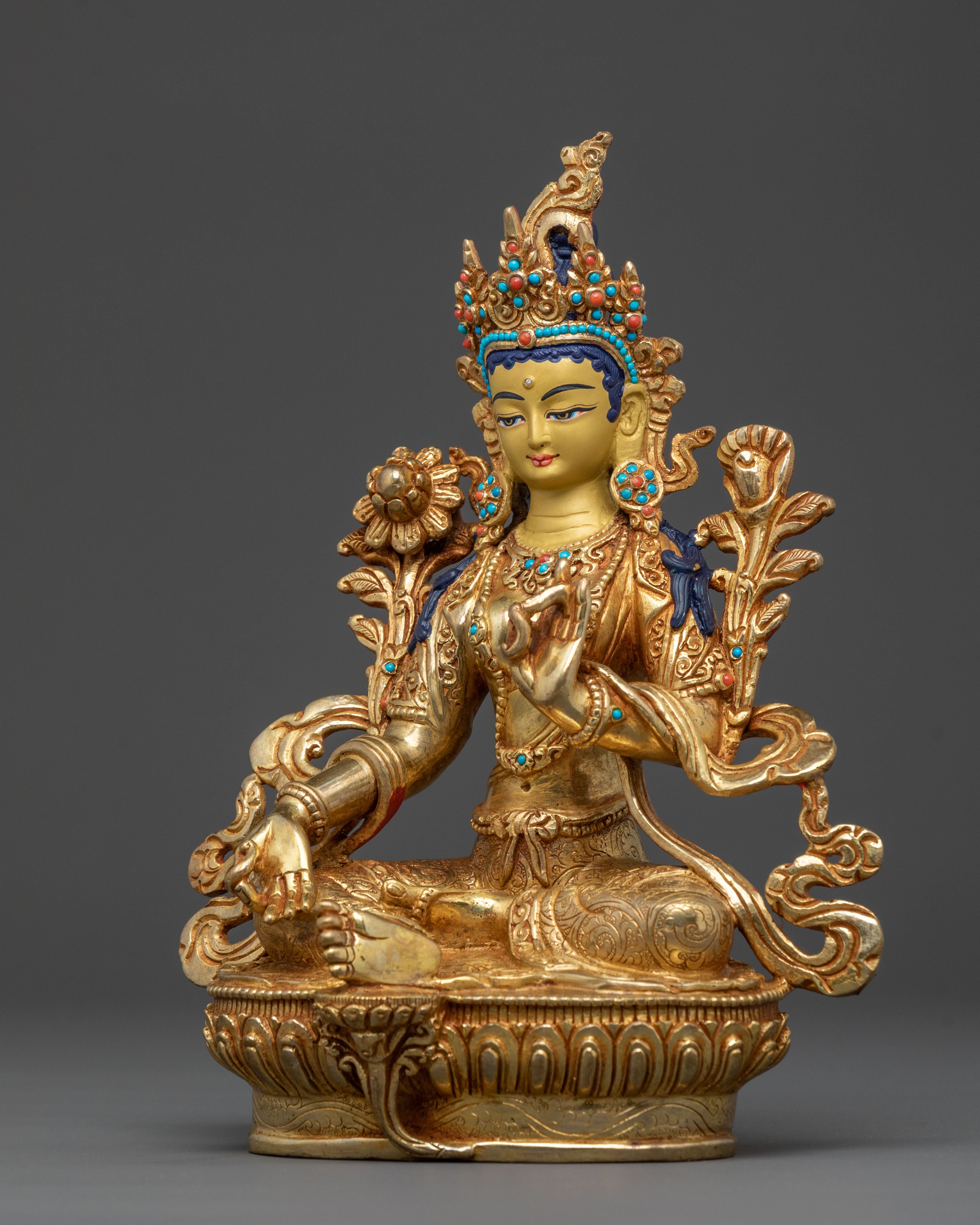 Handcrafted Green Tara Statue of Liberation | Home Decor