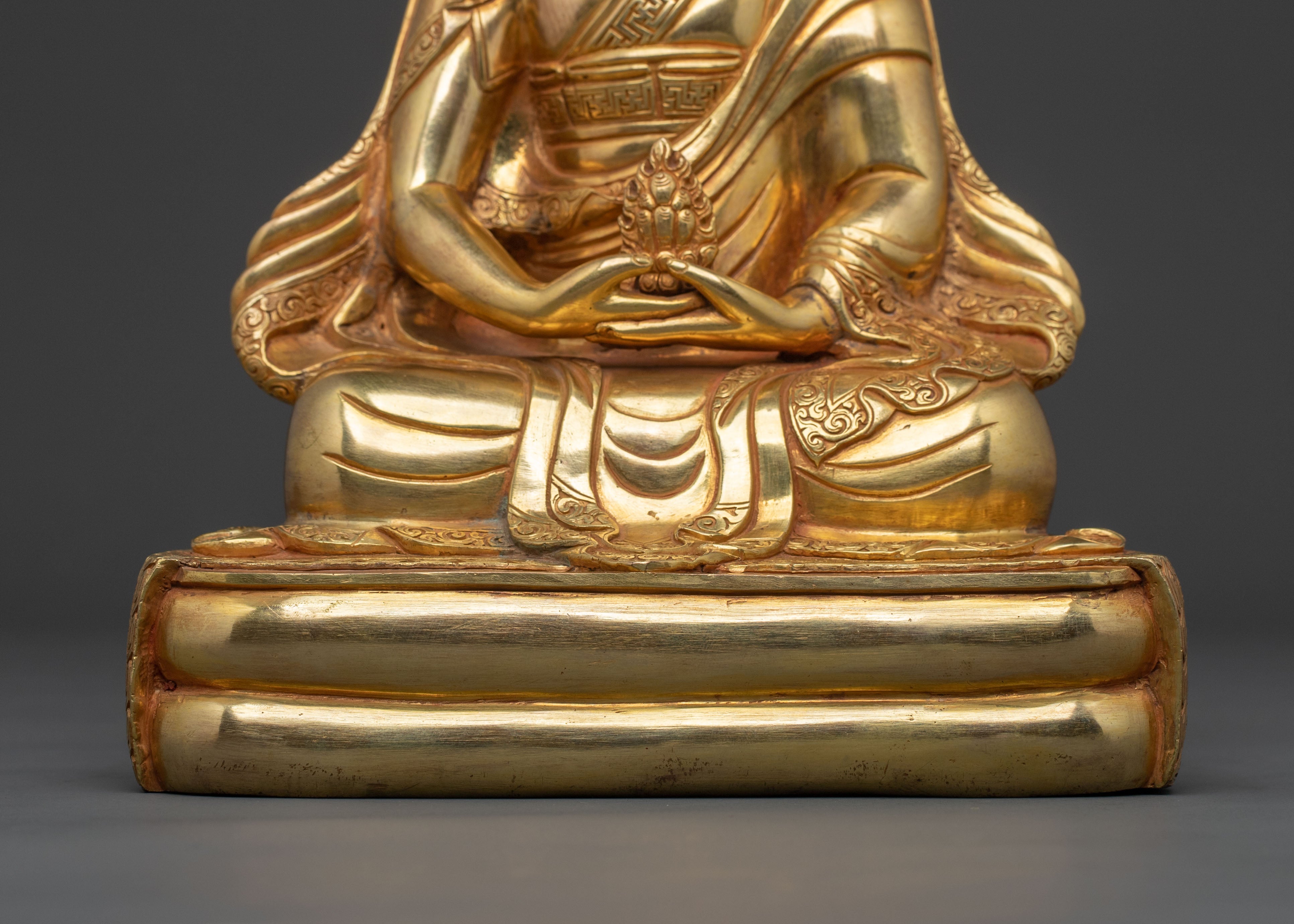 Gampopa Statue | 24K Gold Gilded Figurine