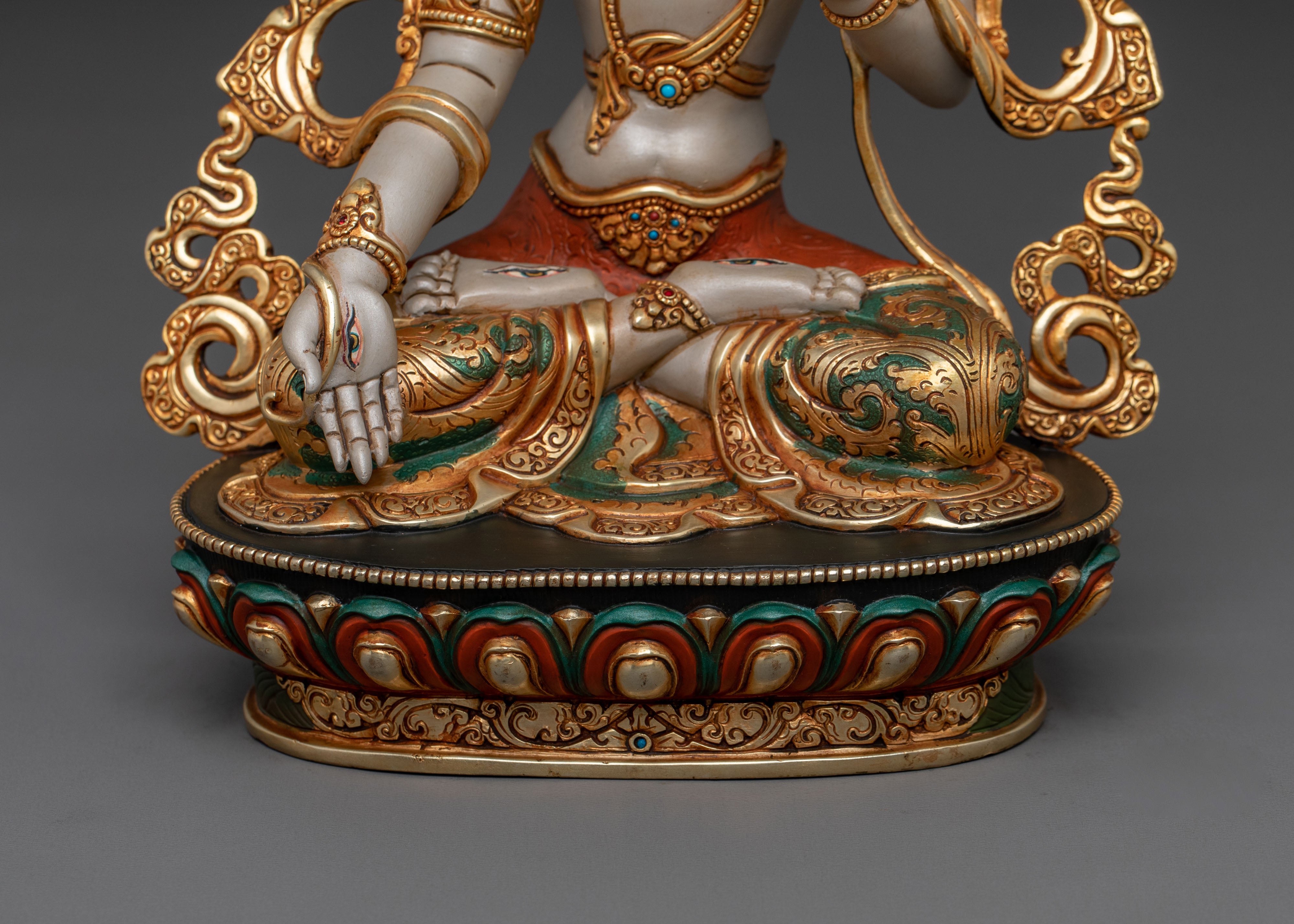 White Tara Statue | Serene Meditation Deity