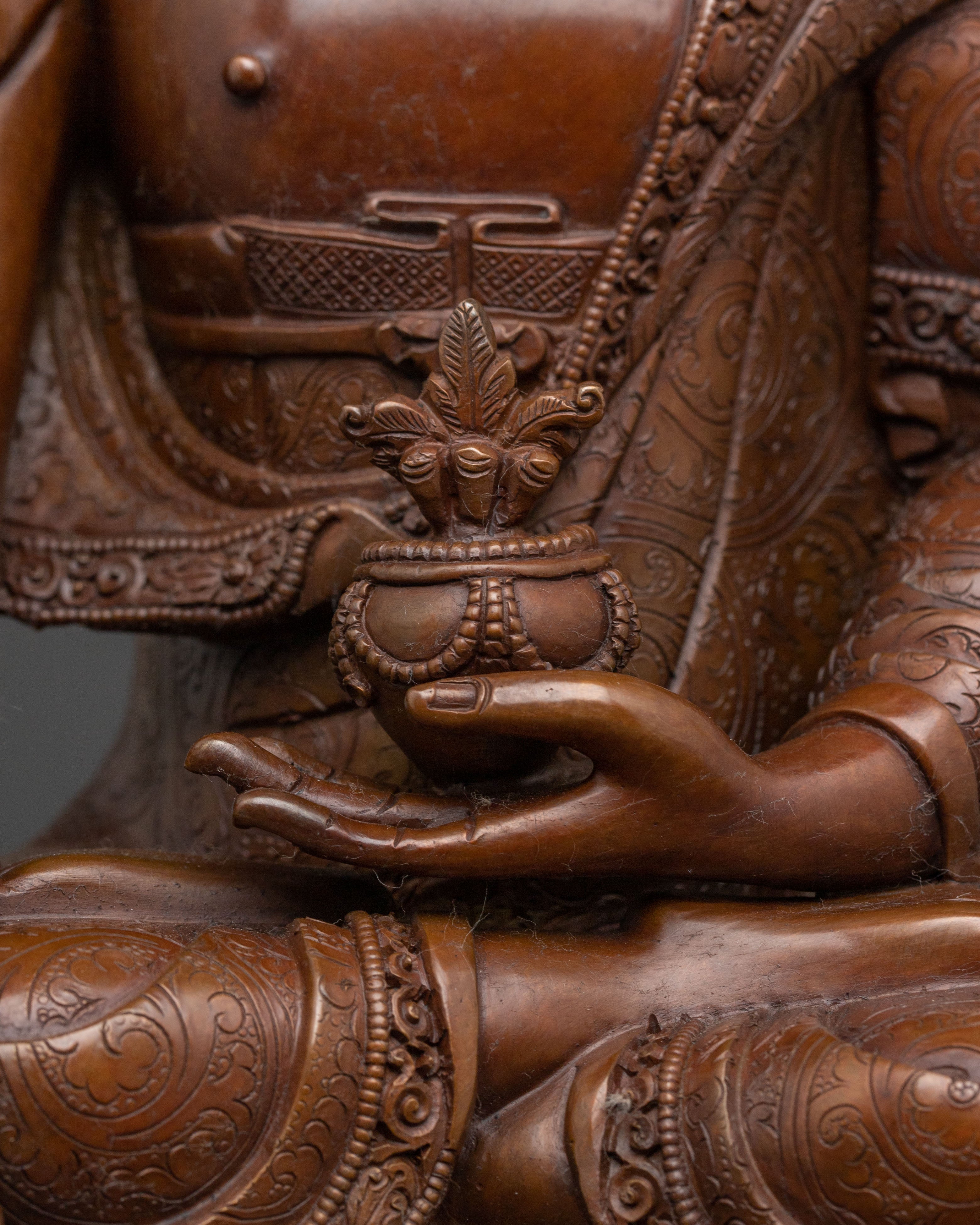Healing Medicine Buddha Handcrafted Statue in Oxidized Copper