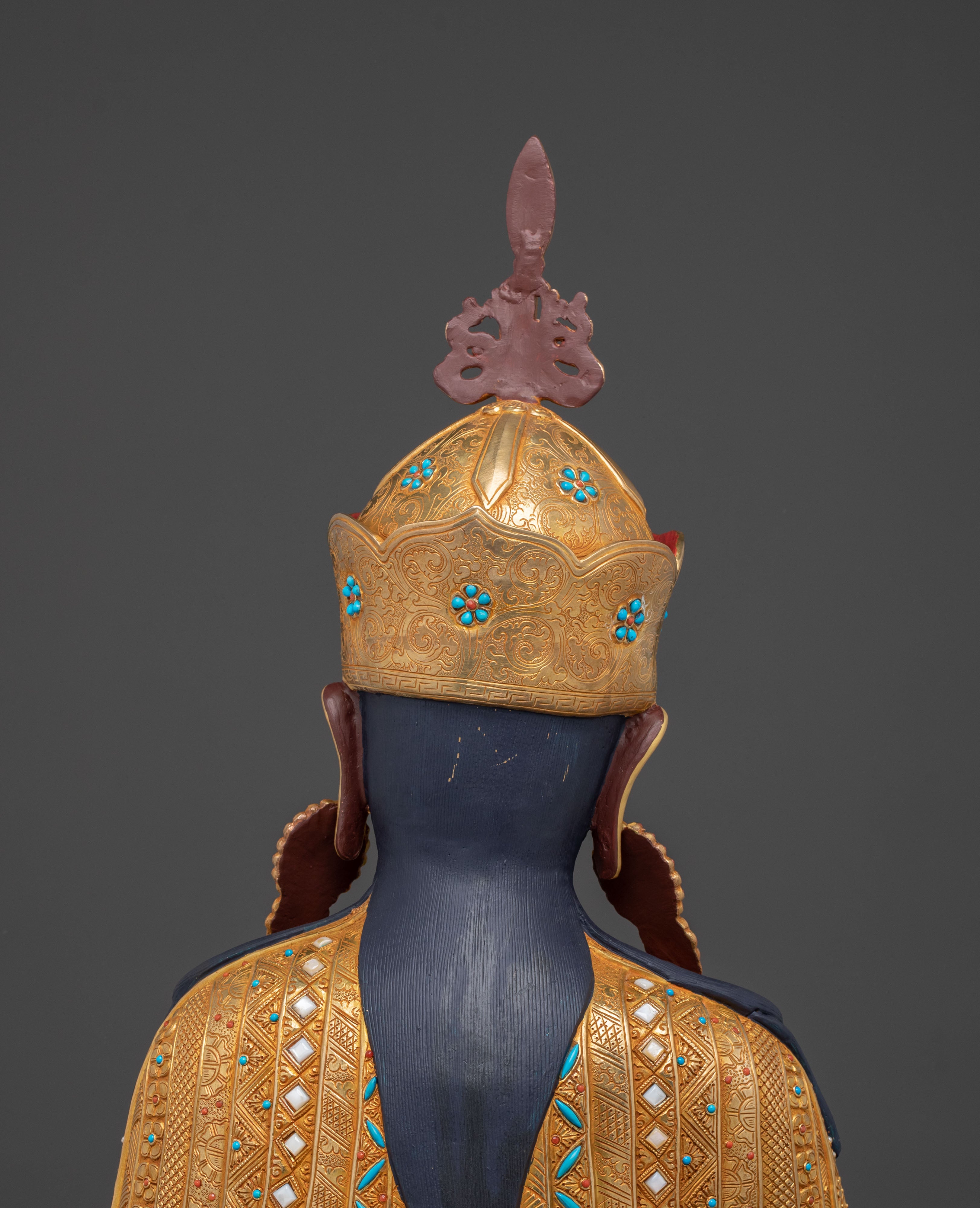 Protector Guru Rinpoche: Handcrafted Golden Statue