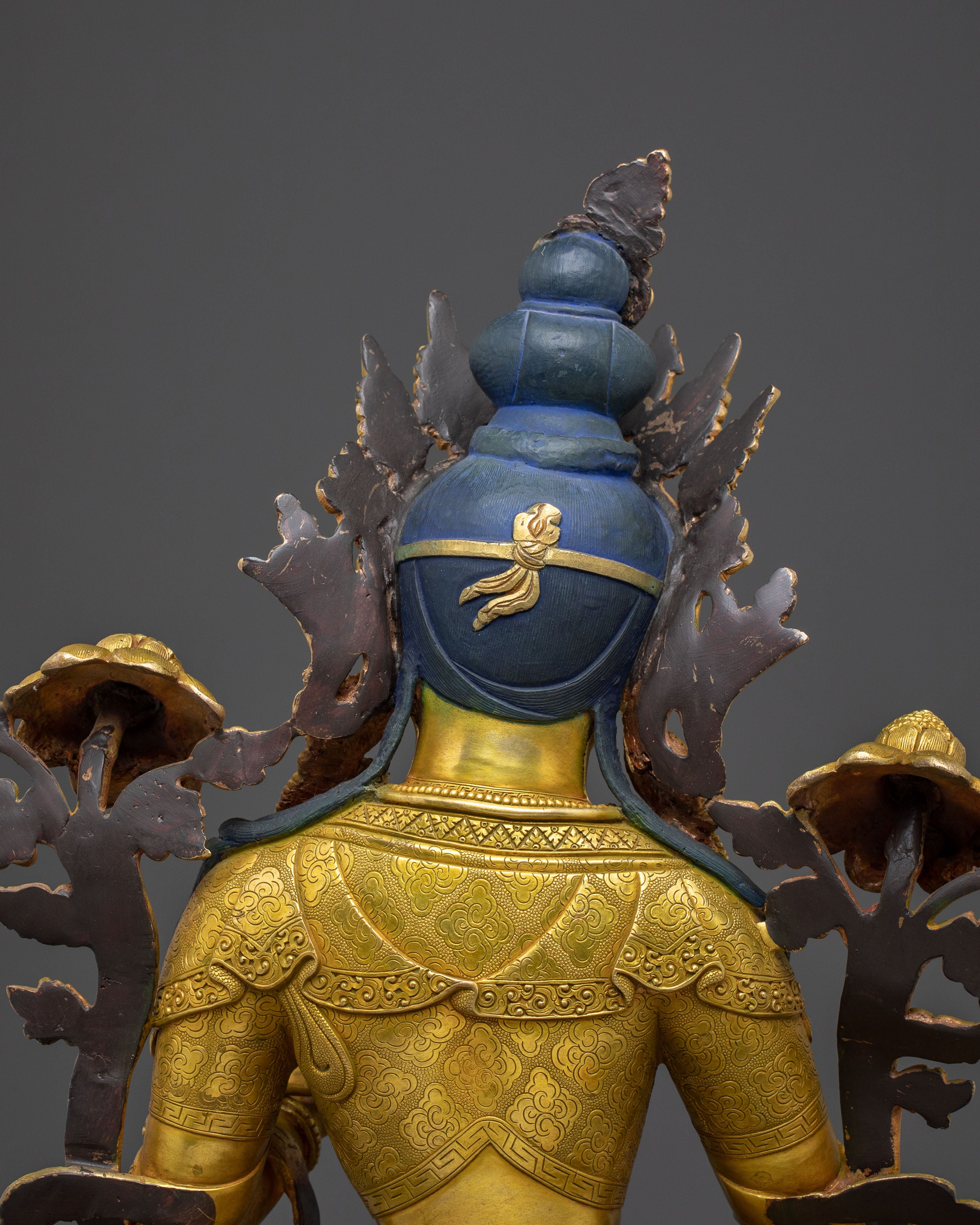 Green Tara Healing Deity Statue – 24K Gilded Serenity
