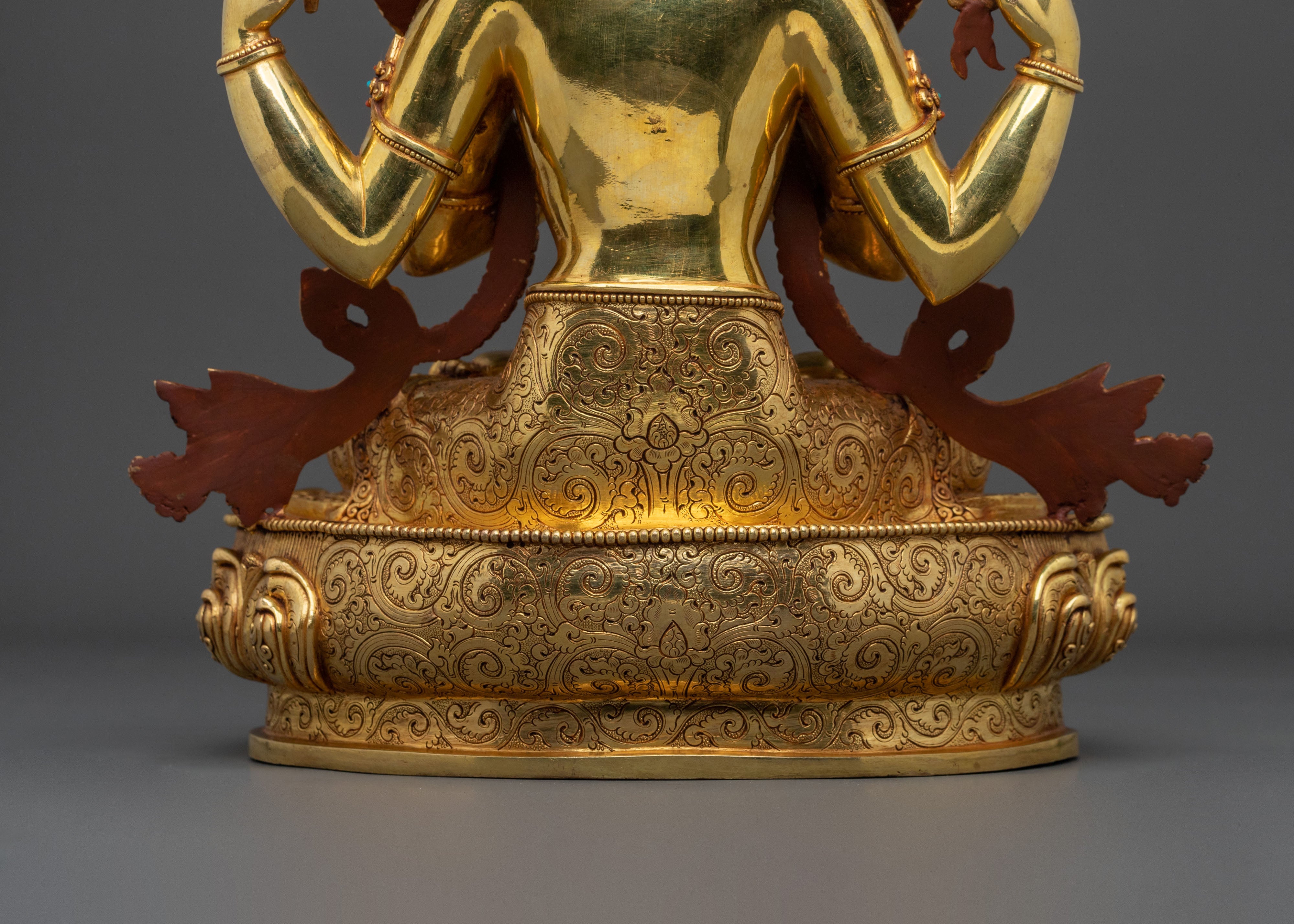 Four-Armed Chenrezig Copper Statue | Home Decor