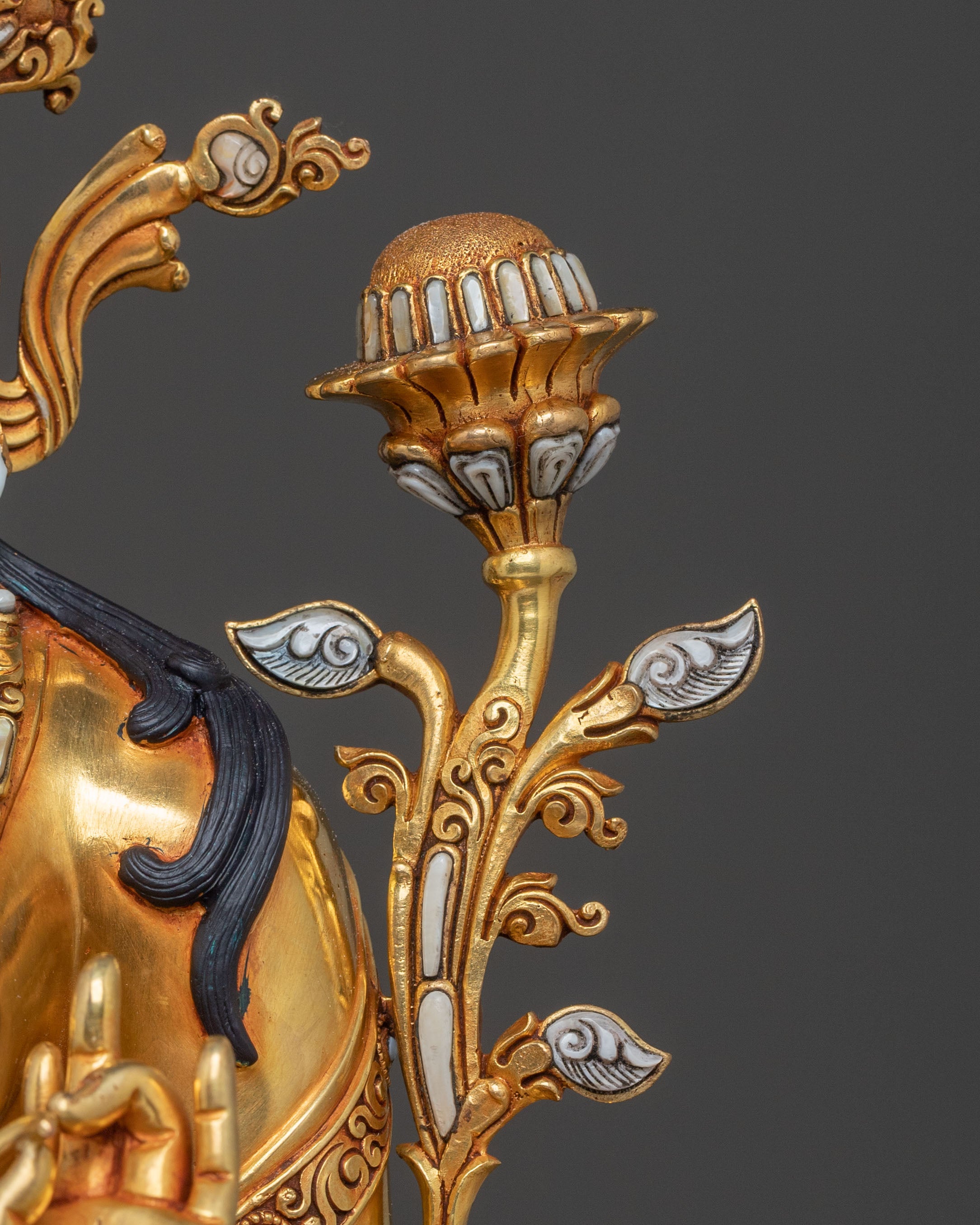 White Tara Healing Figure - 24K Gold Gilded Masterpiece
