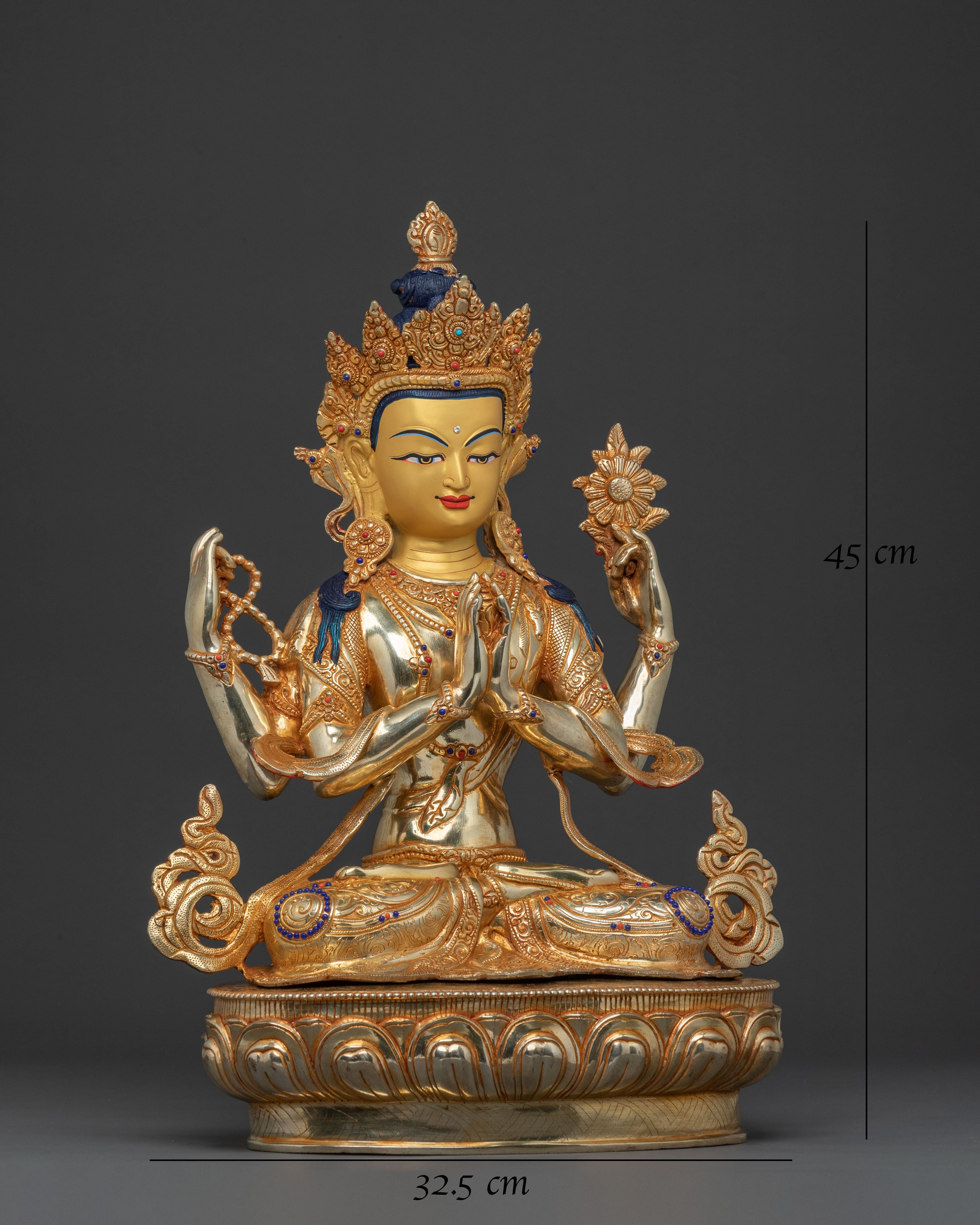 Four-Armed Chenrezig Statue | Serene Compassion