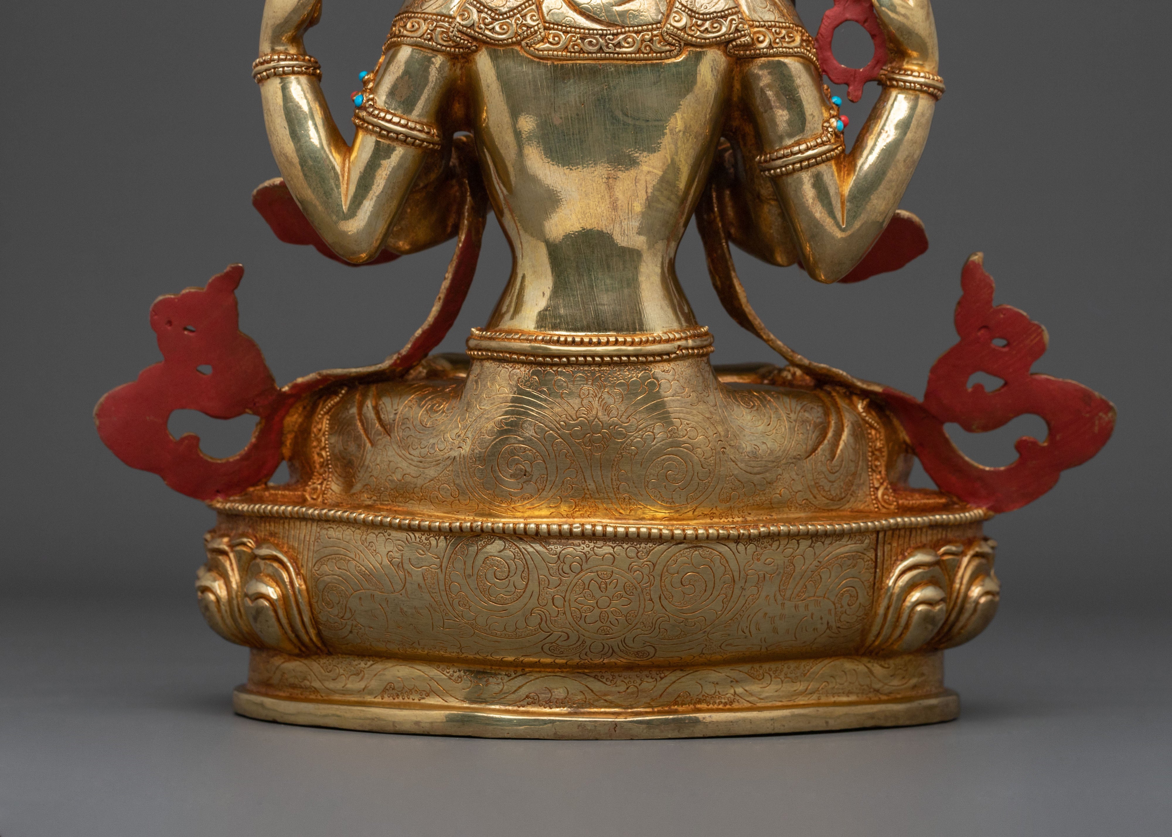 Compassion Four Armed Chenrezig Statue | Home Decor