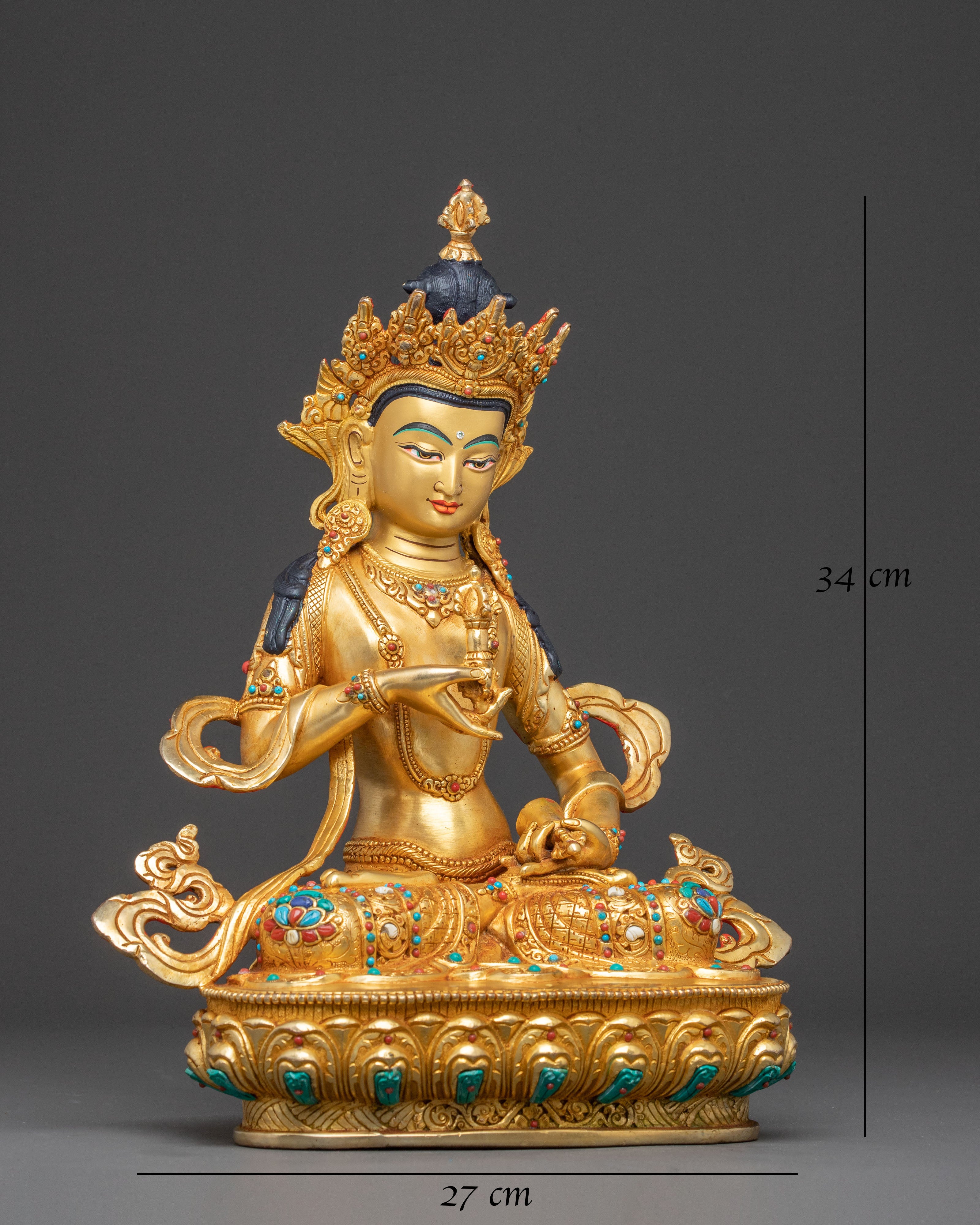 Golden Vajrasattva Himalayan Copper Statue | Purification and Inner Clarity