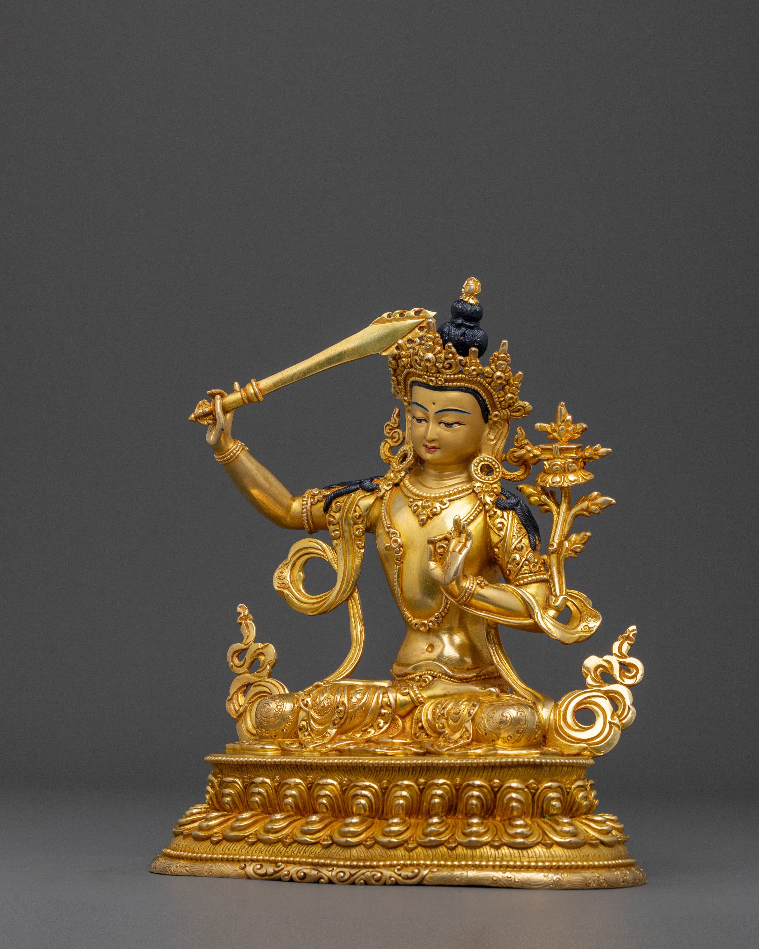Manjushri Bodhisattva Wisdom Statue | Buddhist Sacred Altar Decor