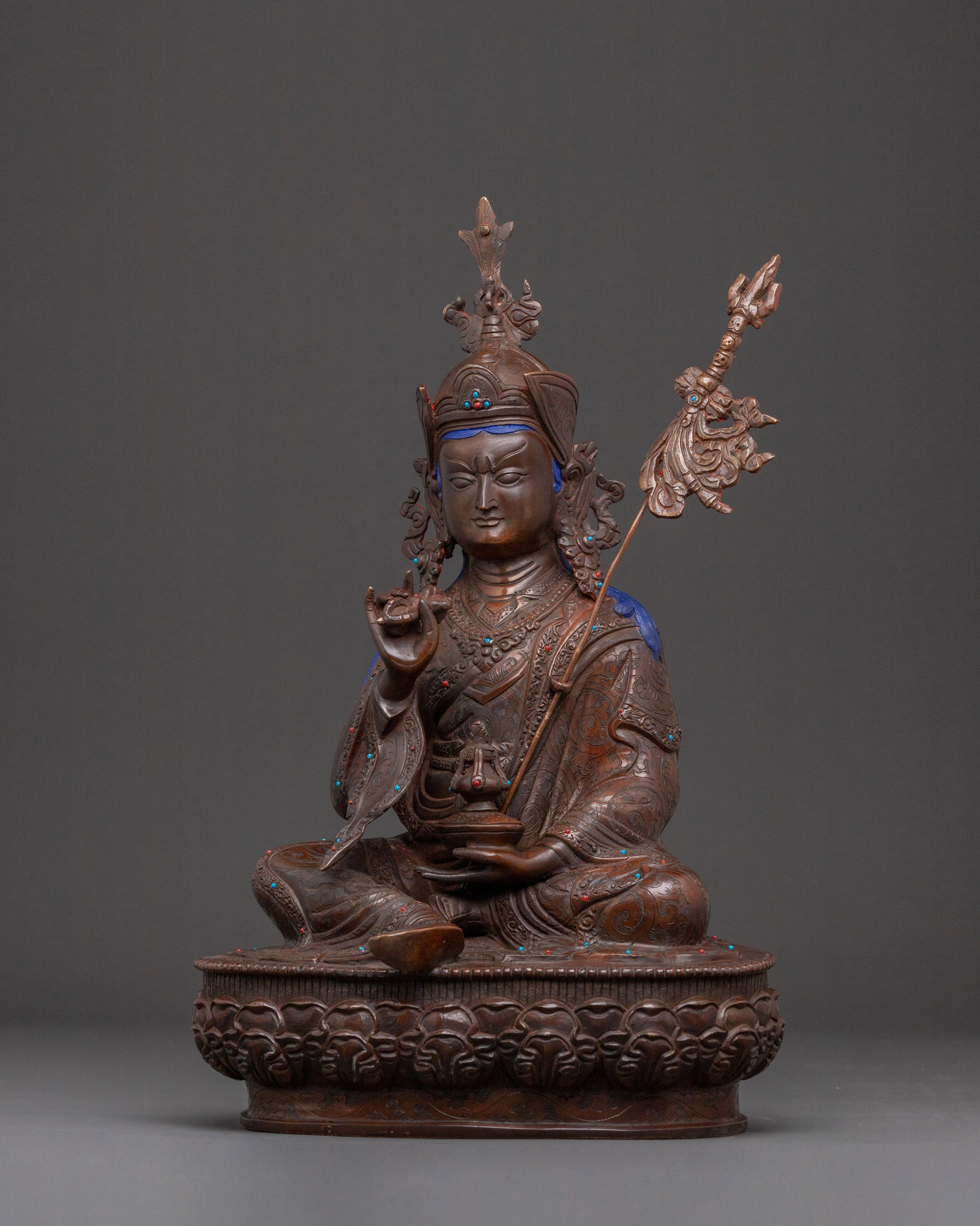 Handcrafted Guru Tsokye Dorje Divine Statue for Altar