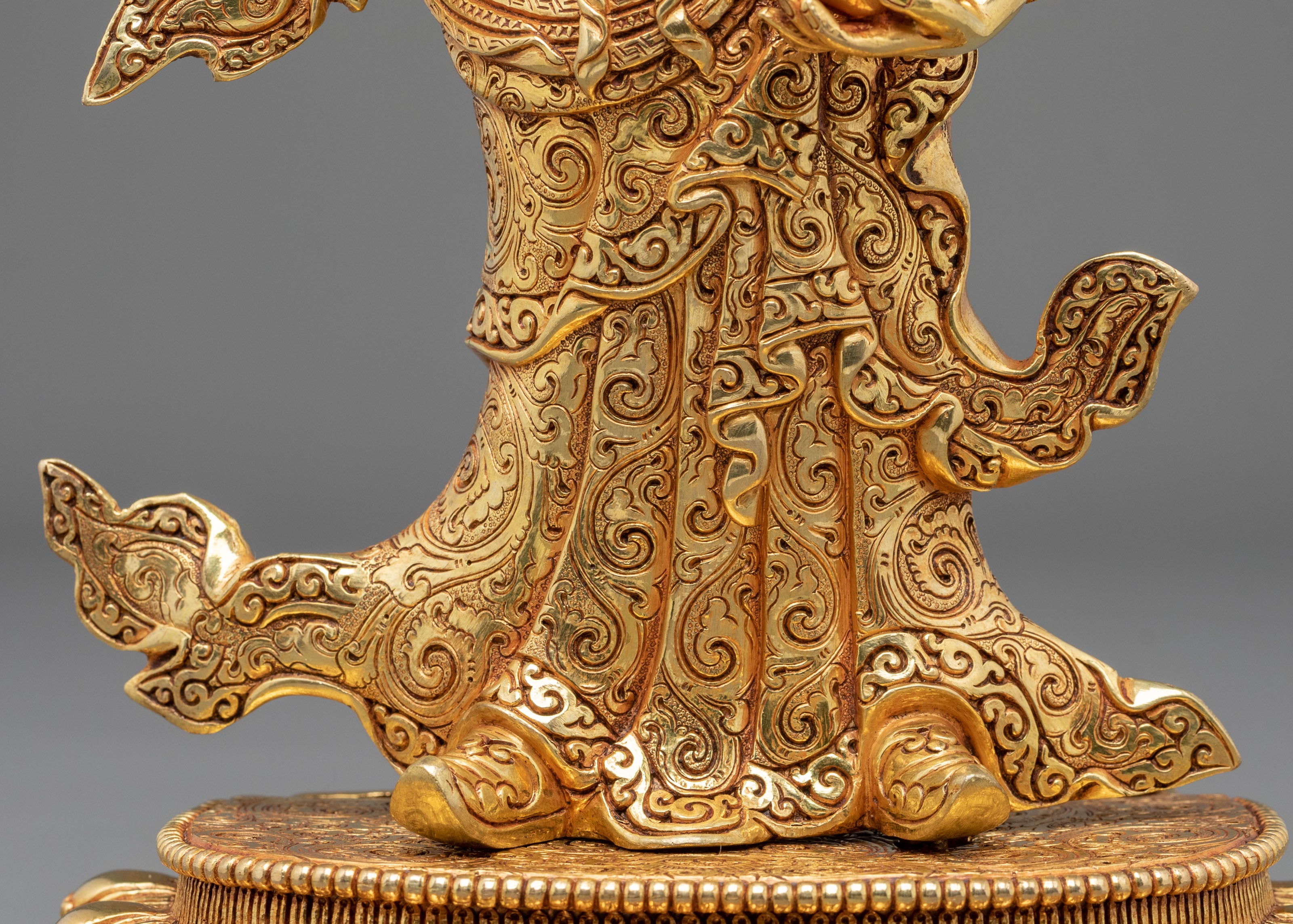 Dancing Guru Rinpoche Statue | 24K Gold Gilded Artistry