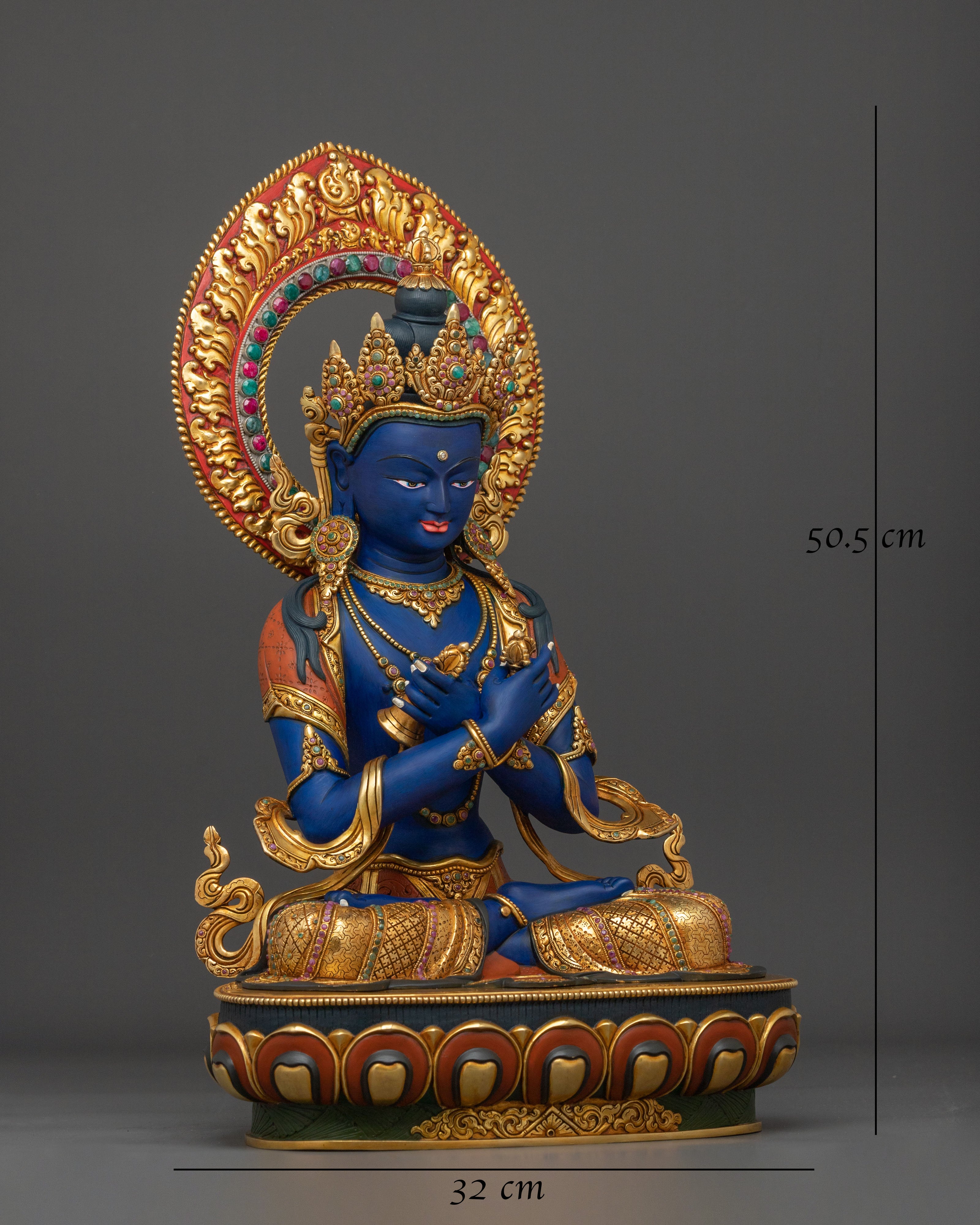 Vajradhara Statue | Exquisite 24K Gold Gilded Figurine