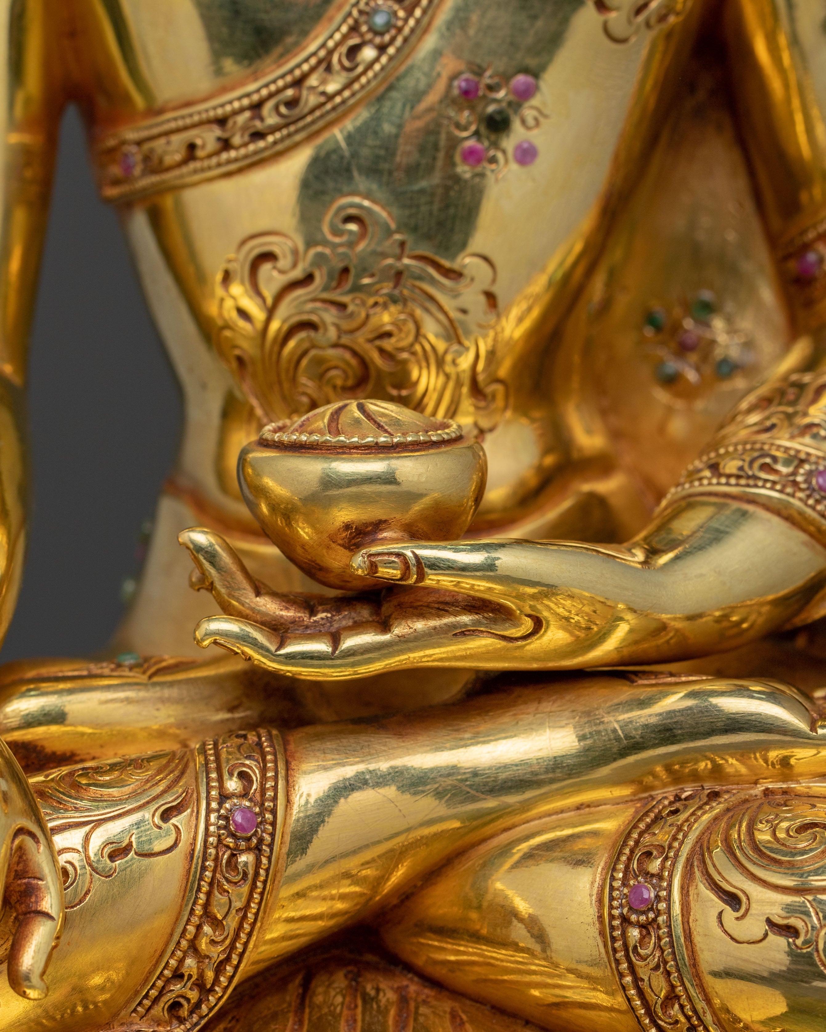 Shakyamuni Buddha: Handcrafted 24K Gold Gilded Statue
