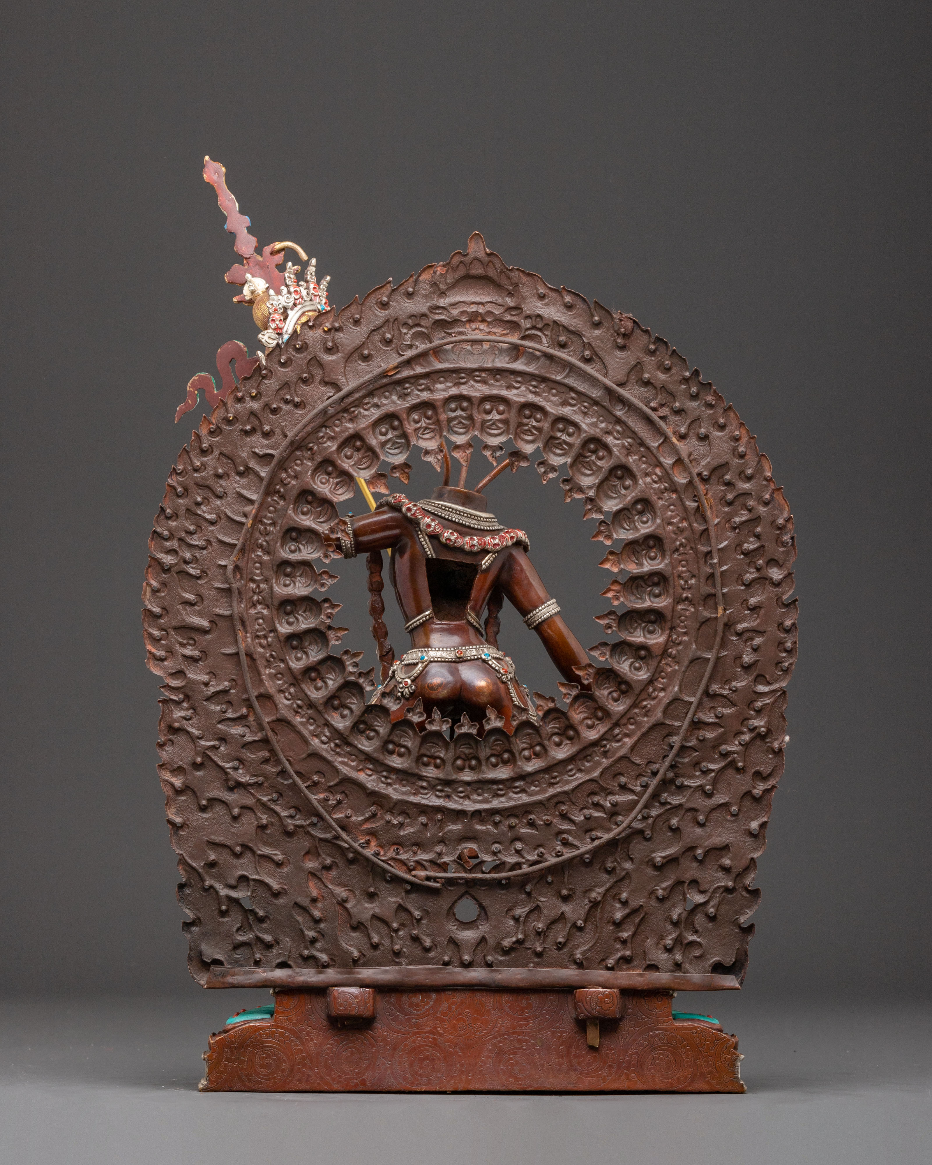 Statue of Vajrayogini Ucheyma: Himalayan Oxidized Copper Artwork