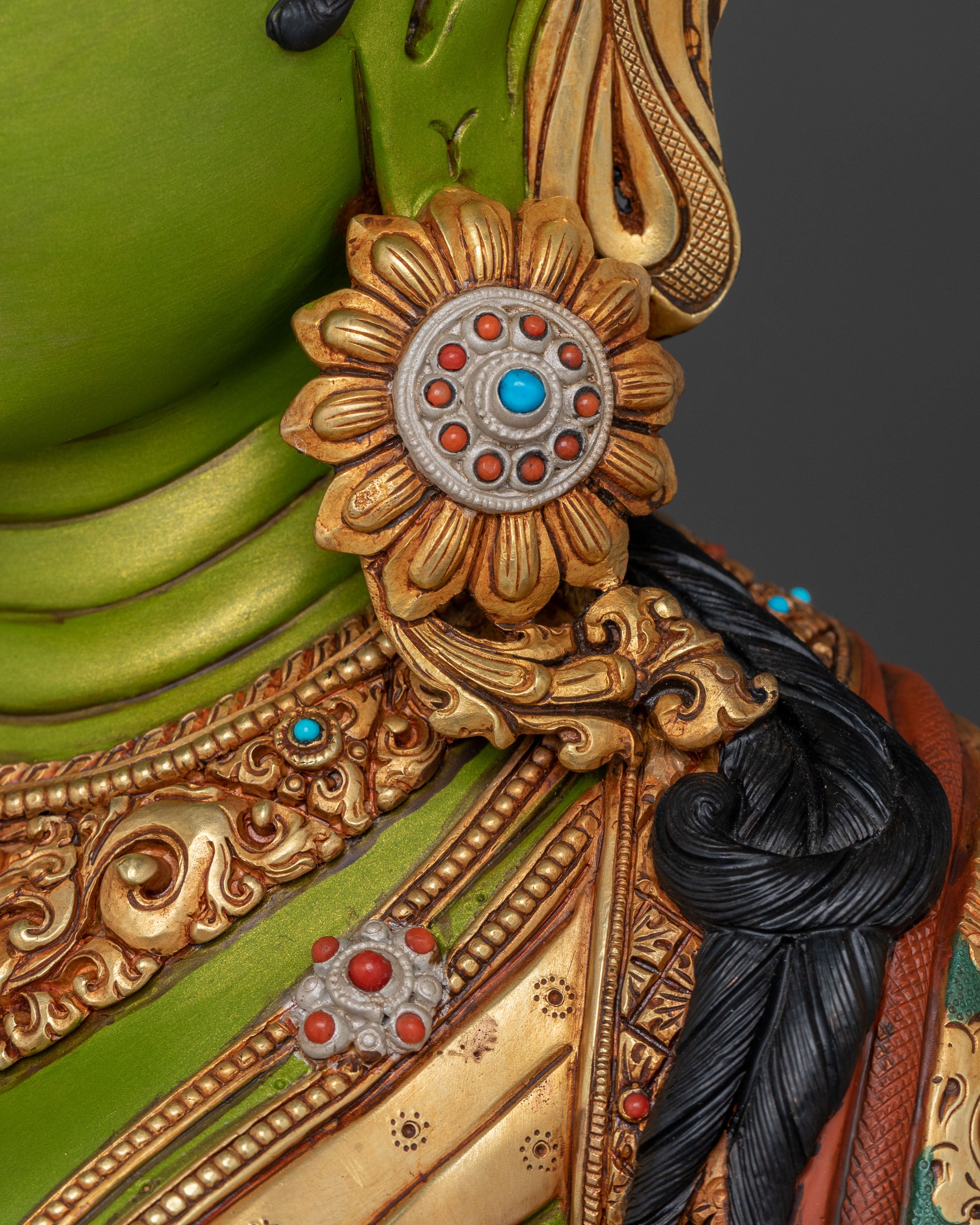Syamatara: 24K Gold Gilded Traditional Statue