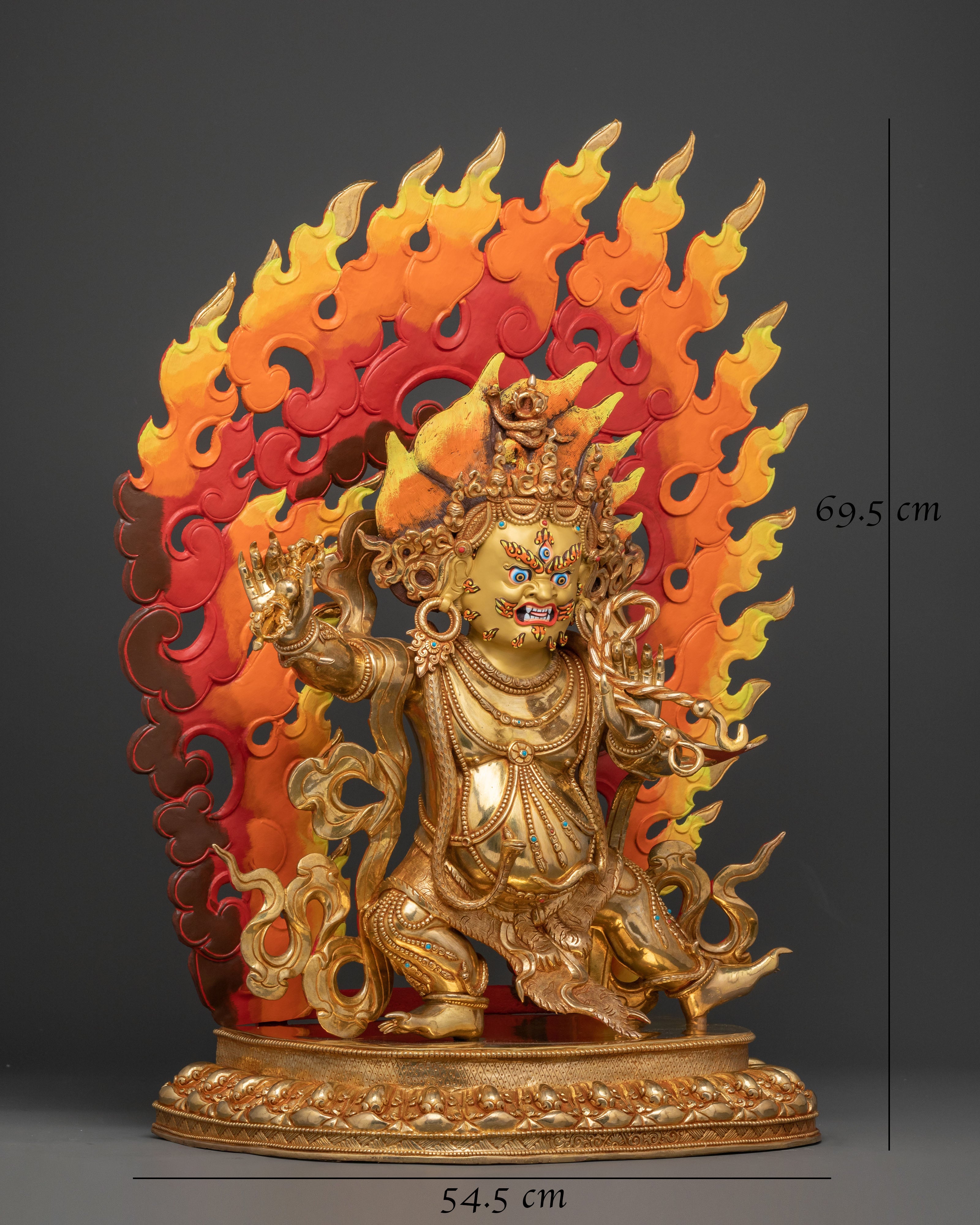 Vajrapani: Electrifying 24K Gold Gilded Sculpture