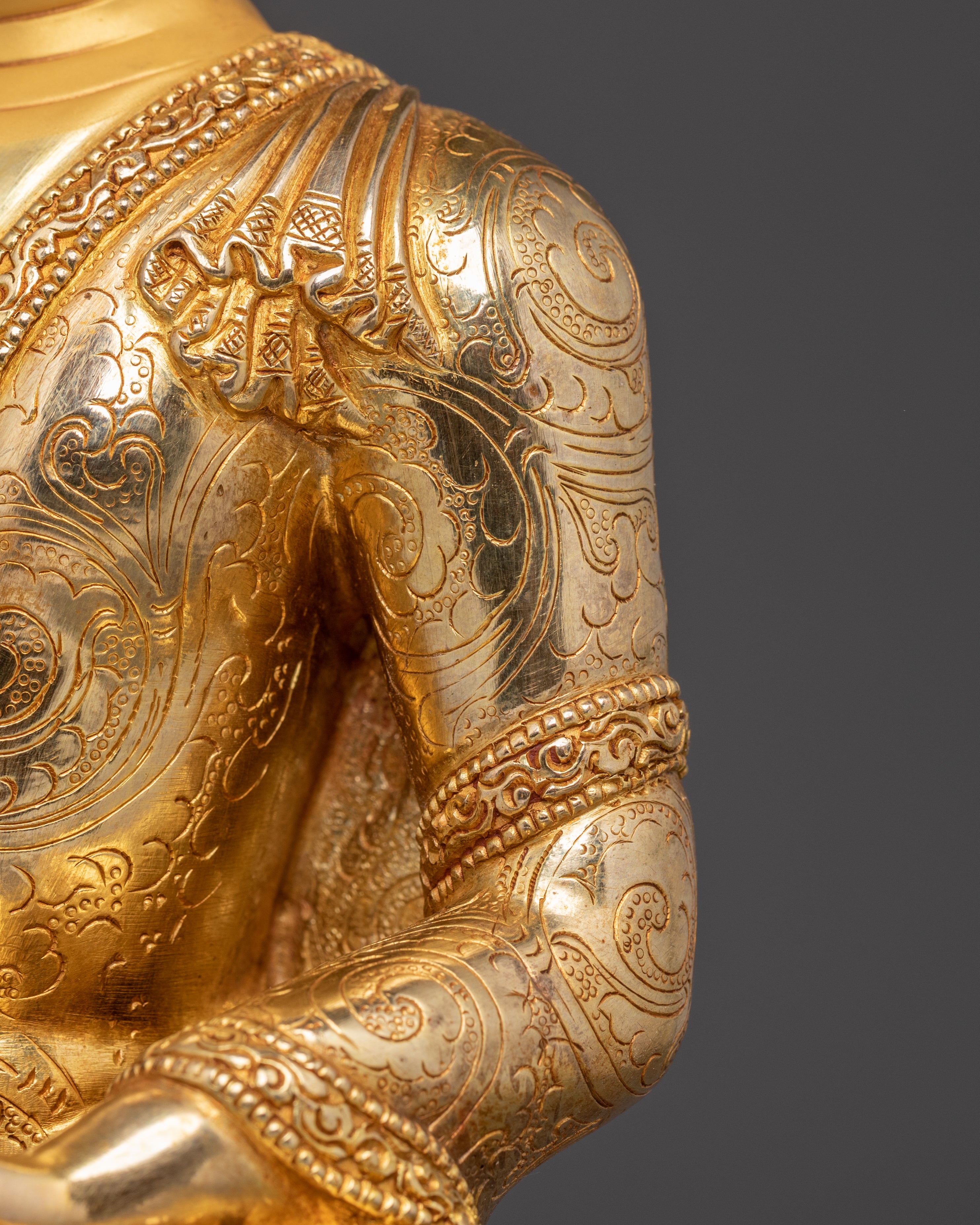 Handmade Amitabha Golden Statue: The Great 48 Vows