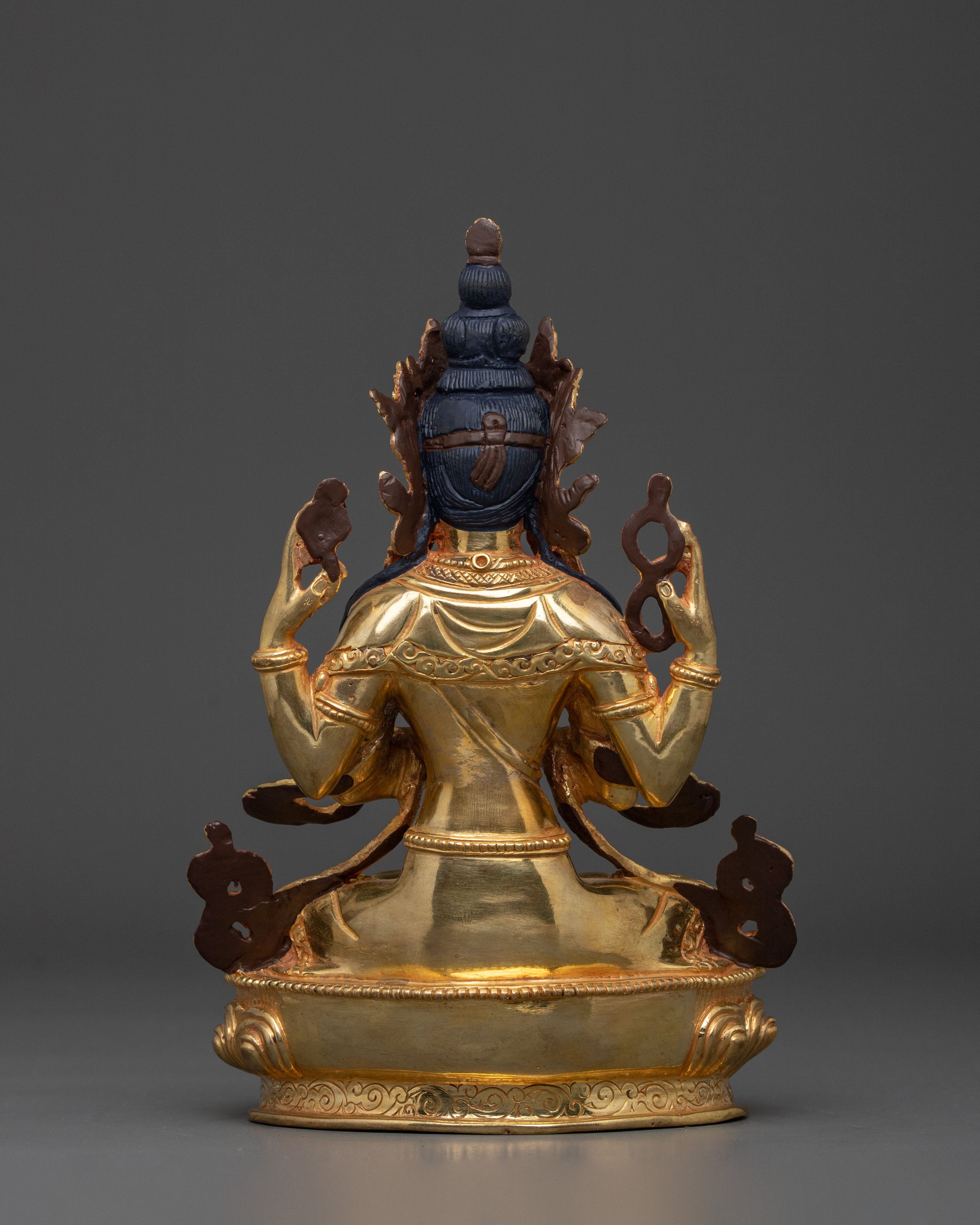 Four Armed Chenrezig Spiritual Sculpture | Symbol of Compassion