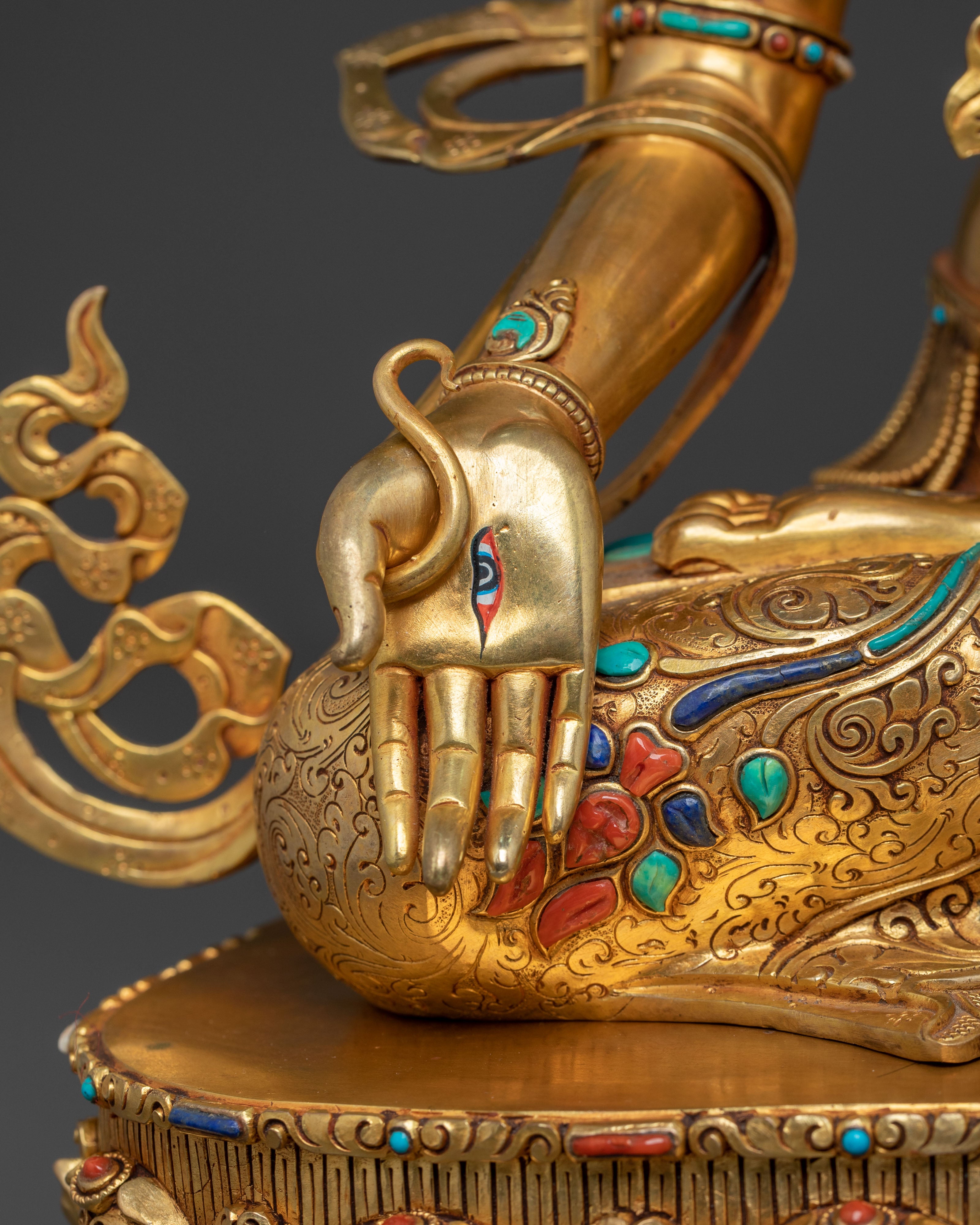 White Tara 24K Gold Gilded Sculpture | Goddess of Compassion
