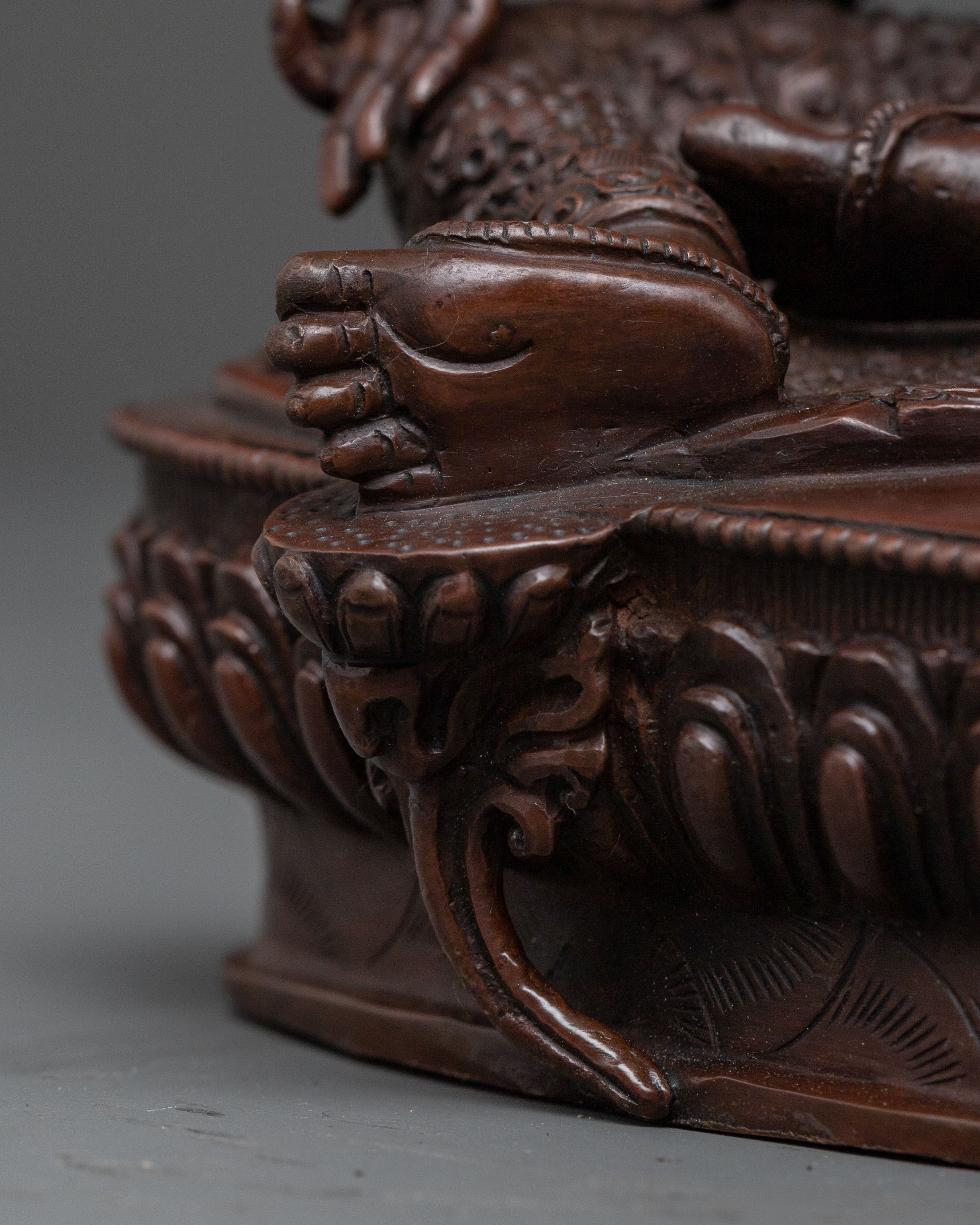Green Tara Statue | Serene Oxidized Copper Figure