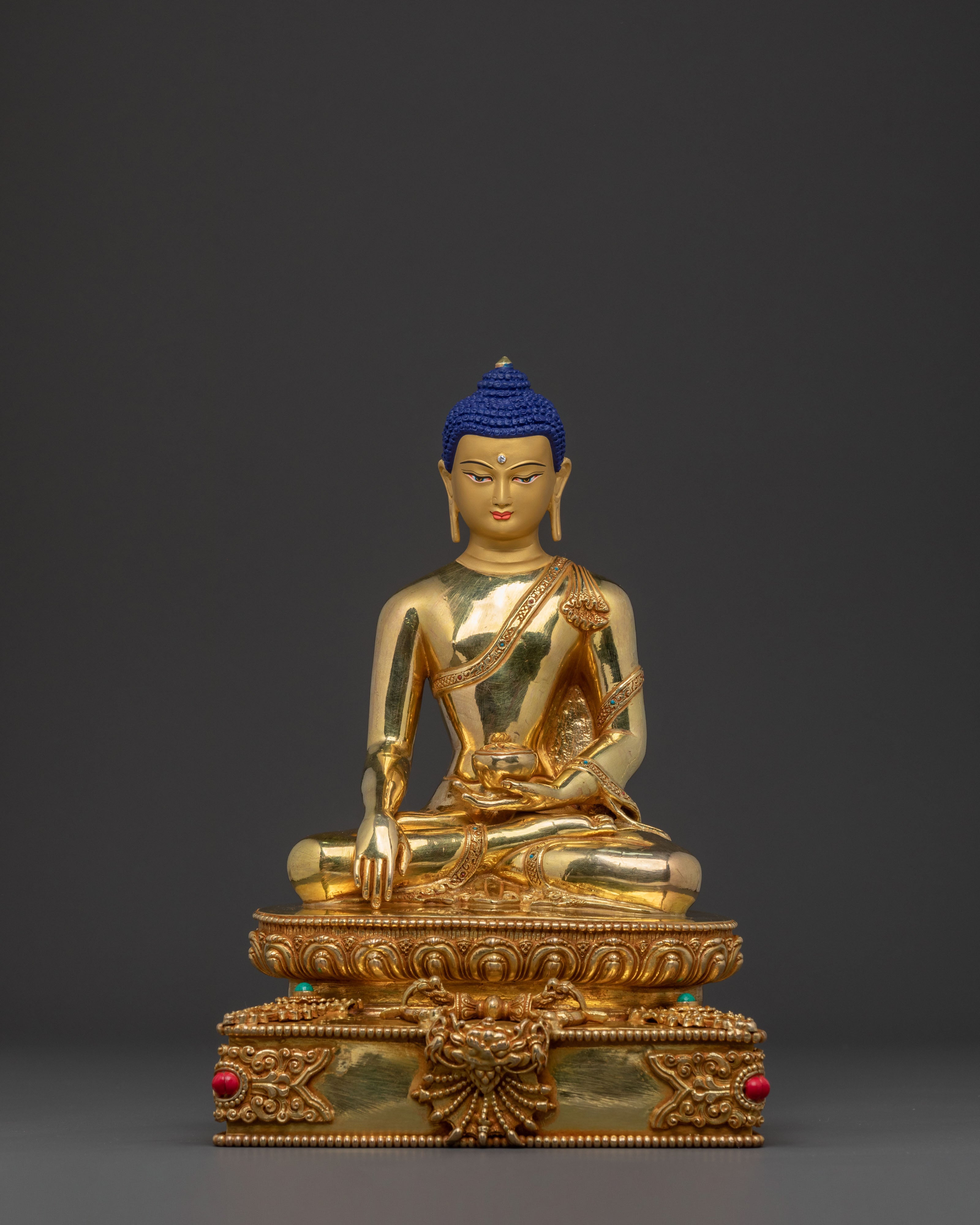 Shakyamuni Buddha Statue on Throne | Sacred Figure
