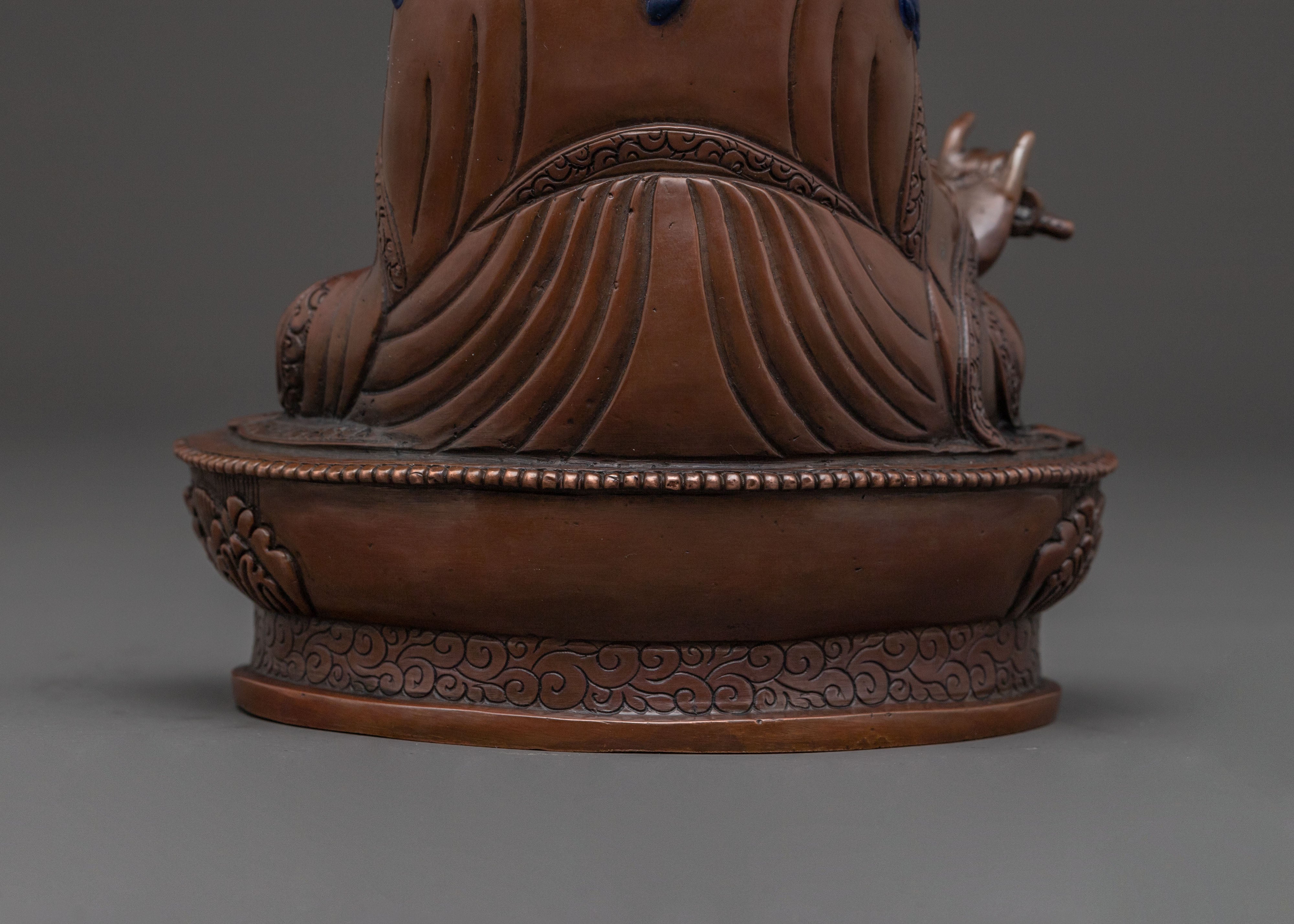 Teacher of the Dharma Guru Rinpoche Statue – Hand-Gilded Copper