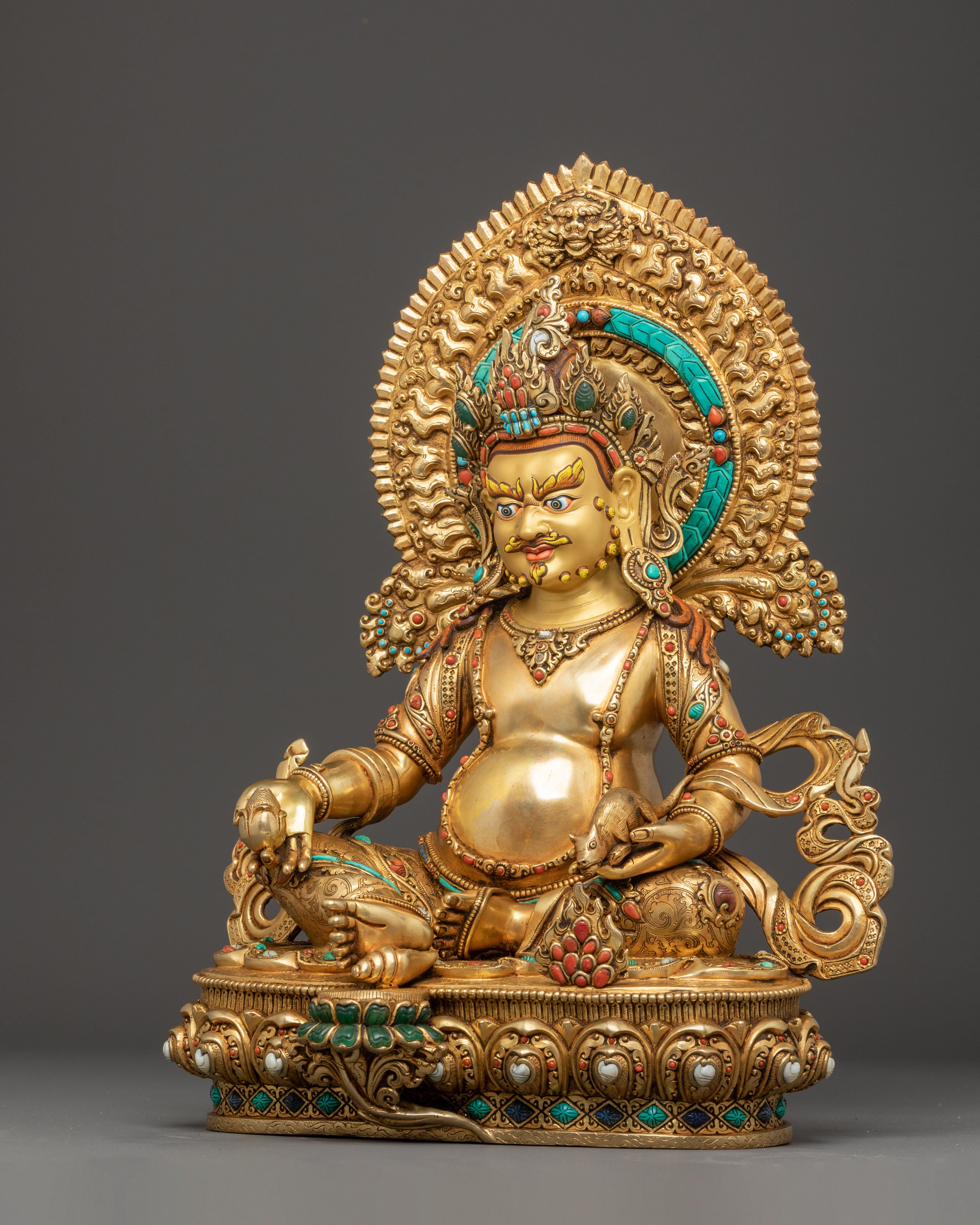 Handmade Golden Statue of Dzambhala | Prosperity Icon