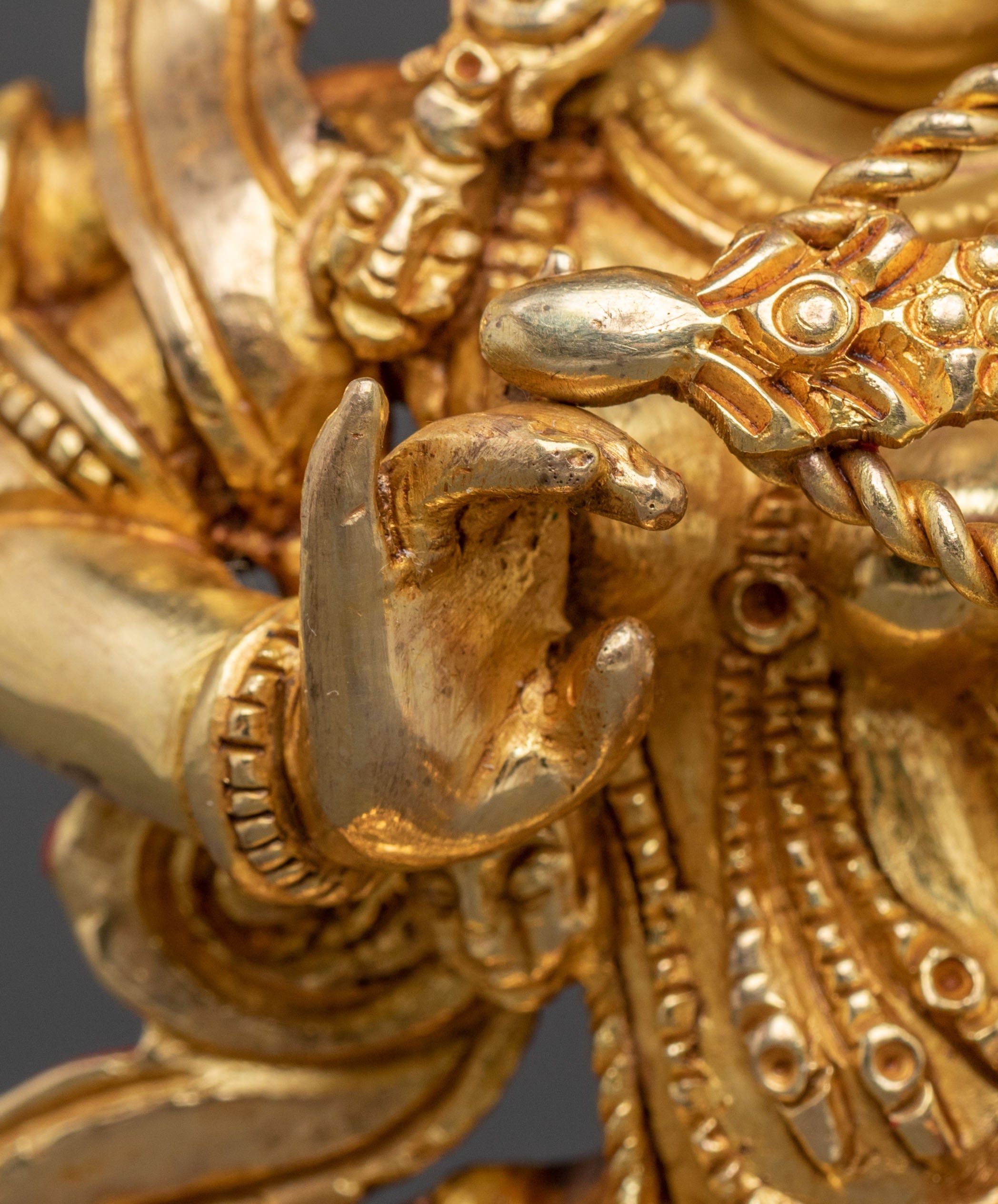 Goddess of Attraction Kurukulla Statue - Hand-Gilded Copper Art