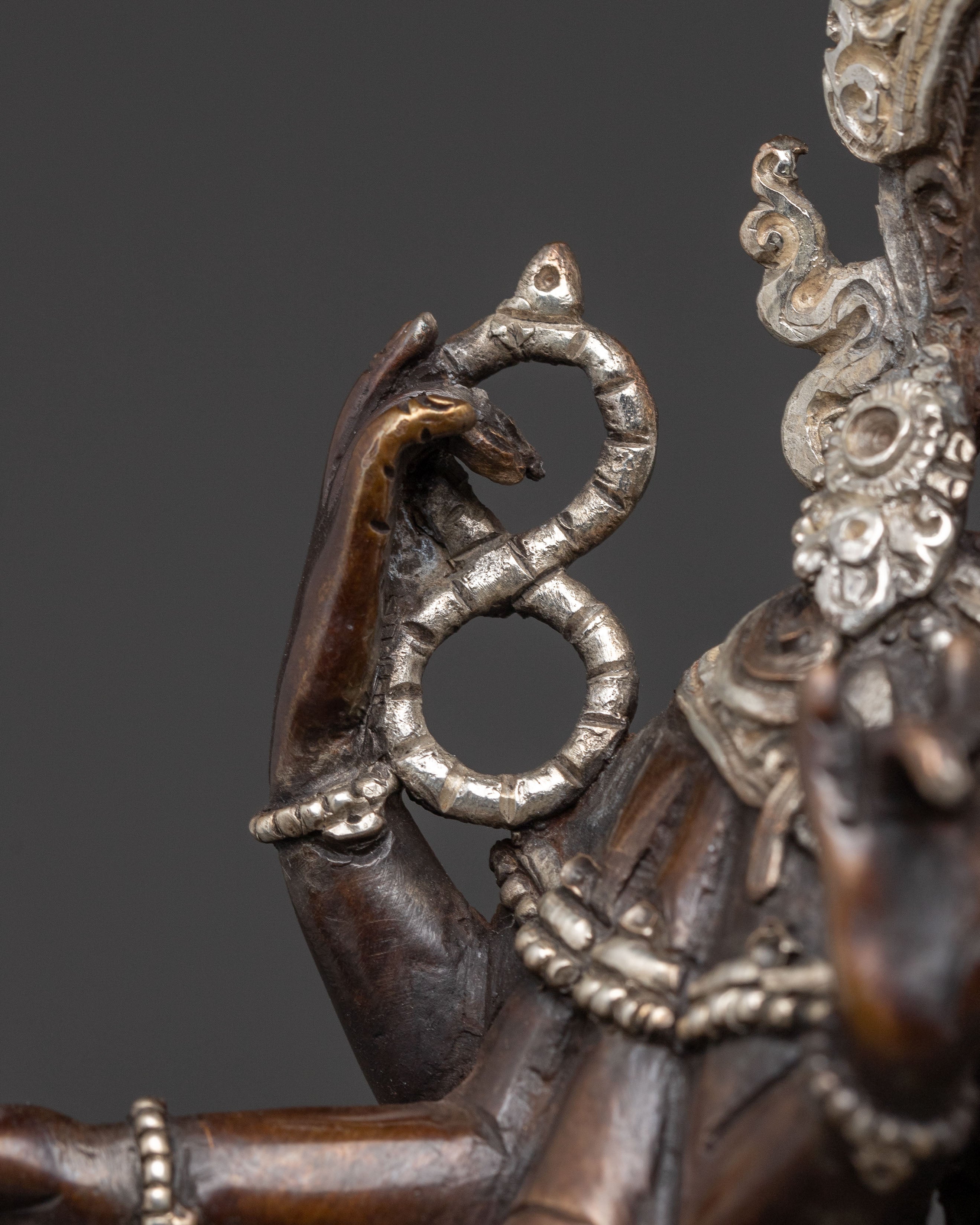 Traditional Oxidized Copper Body Statue of Lokeshwor | Lord of Compassion