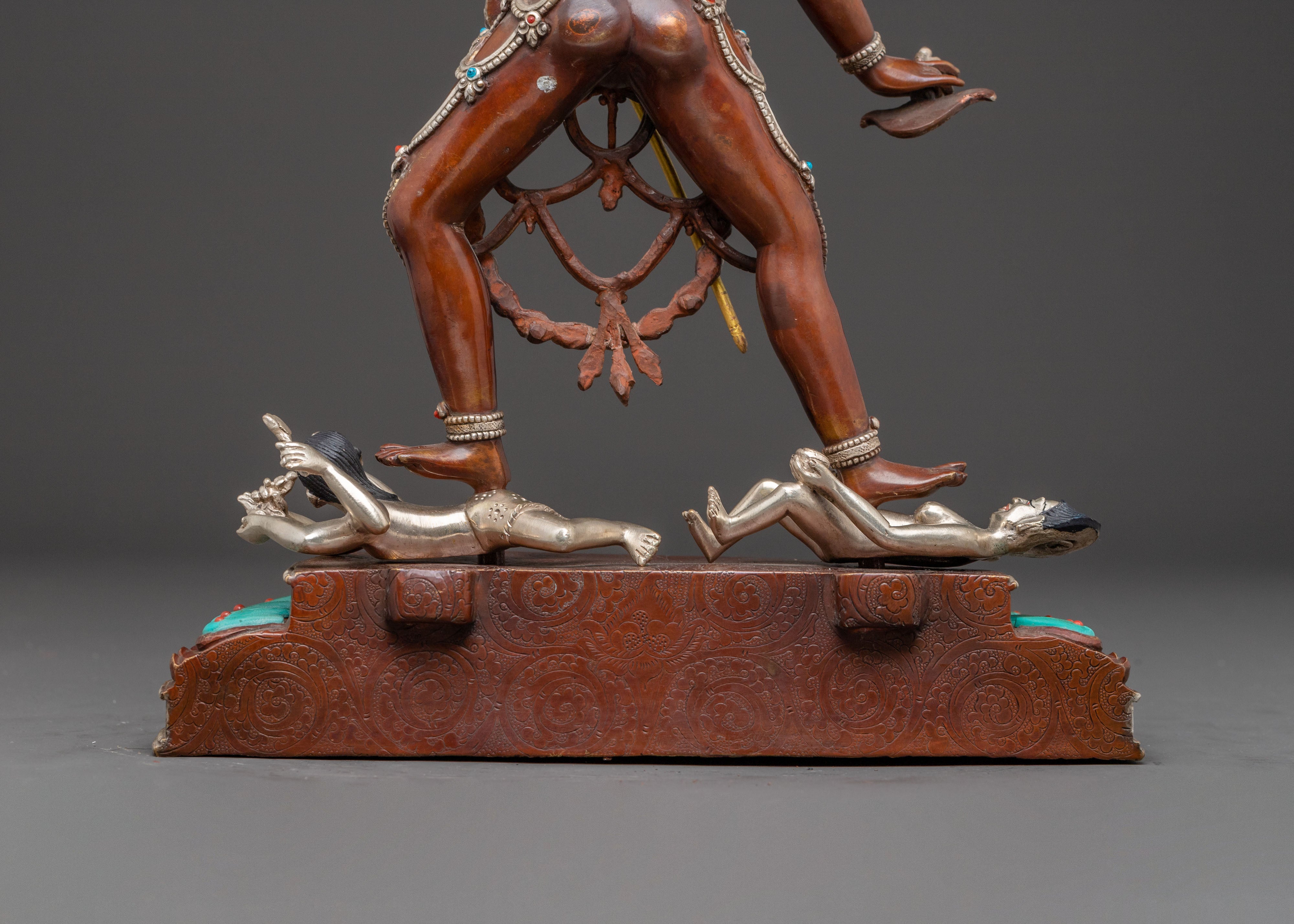 Statue of Vajrayogini Ucheyma: Himalayan Oxidized Copper Artwork