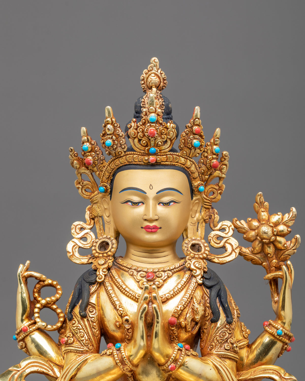 Four Armed Chenrezig Handmade Sculpture