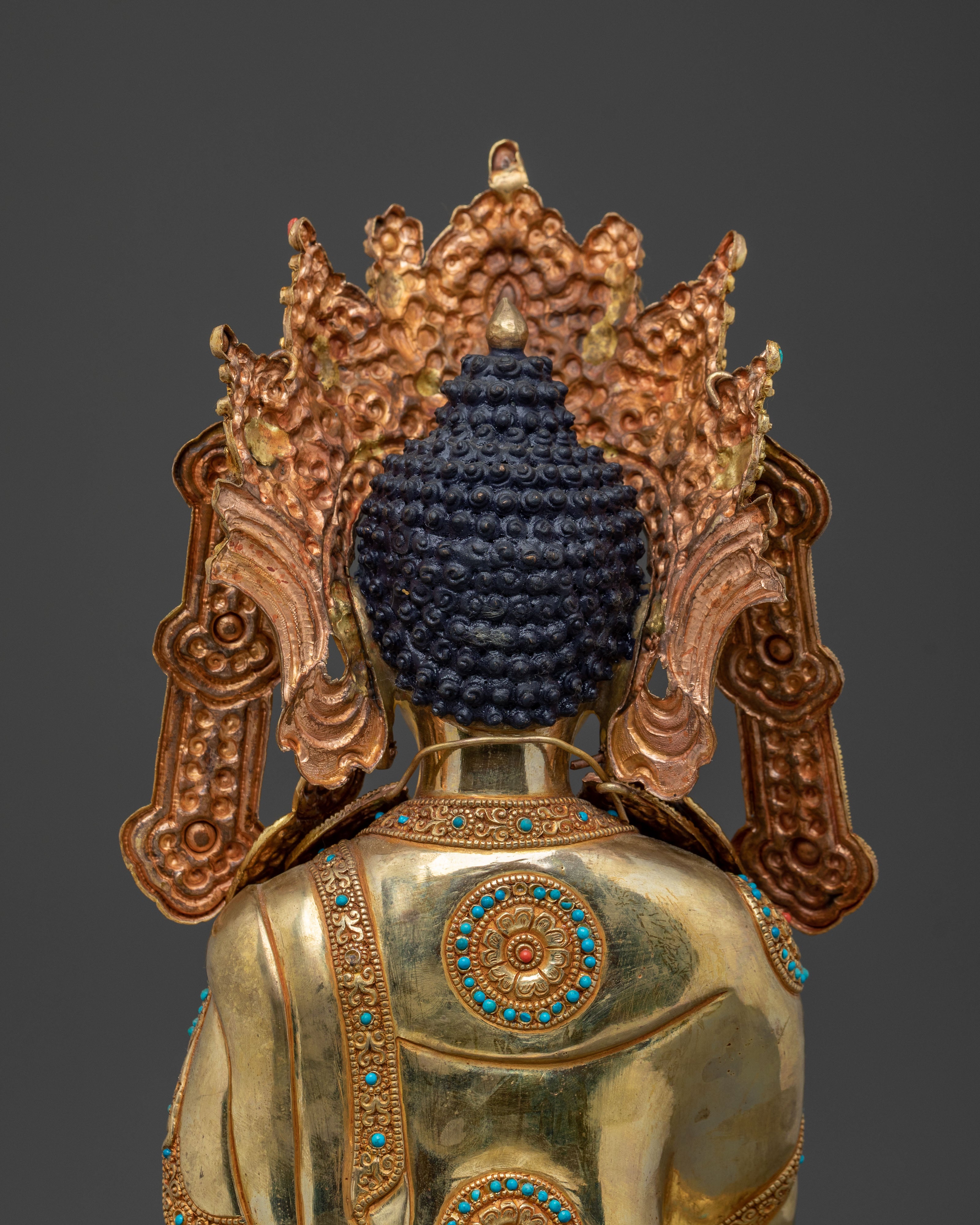 Buddhist Crown Shakyamuni Statue | 24k Gold Glided
