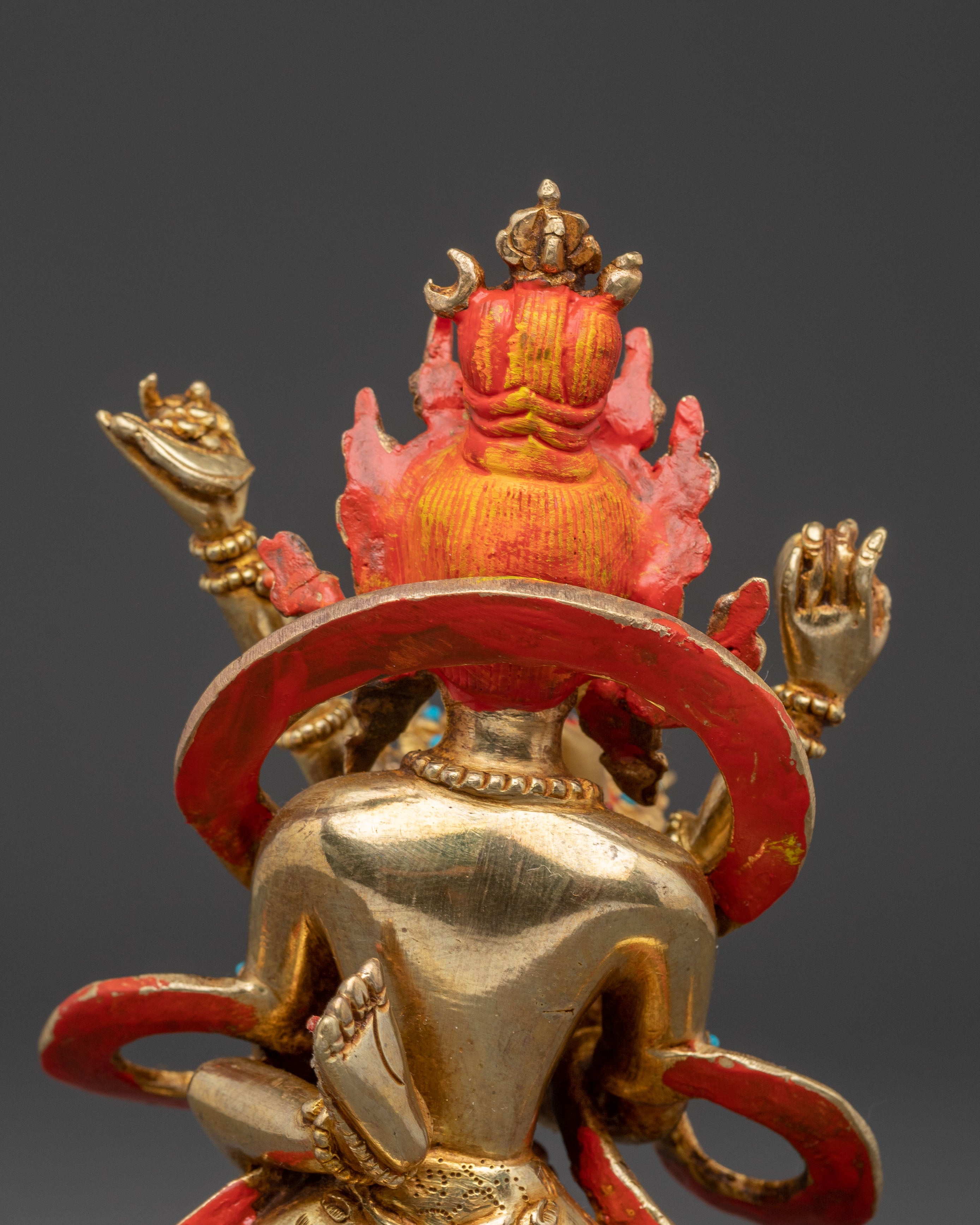 Chakrasamvara Handmade Golden Buddhist Statue | Tibetan Sculpture for Altar