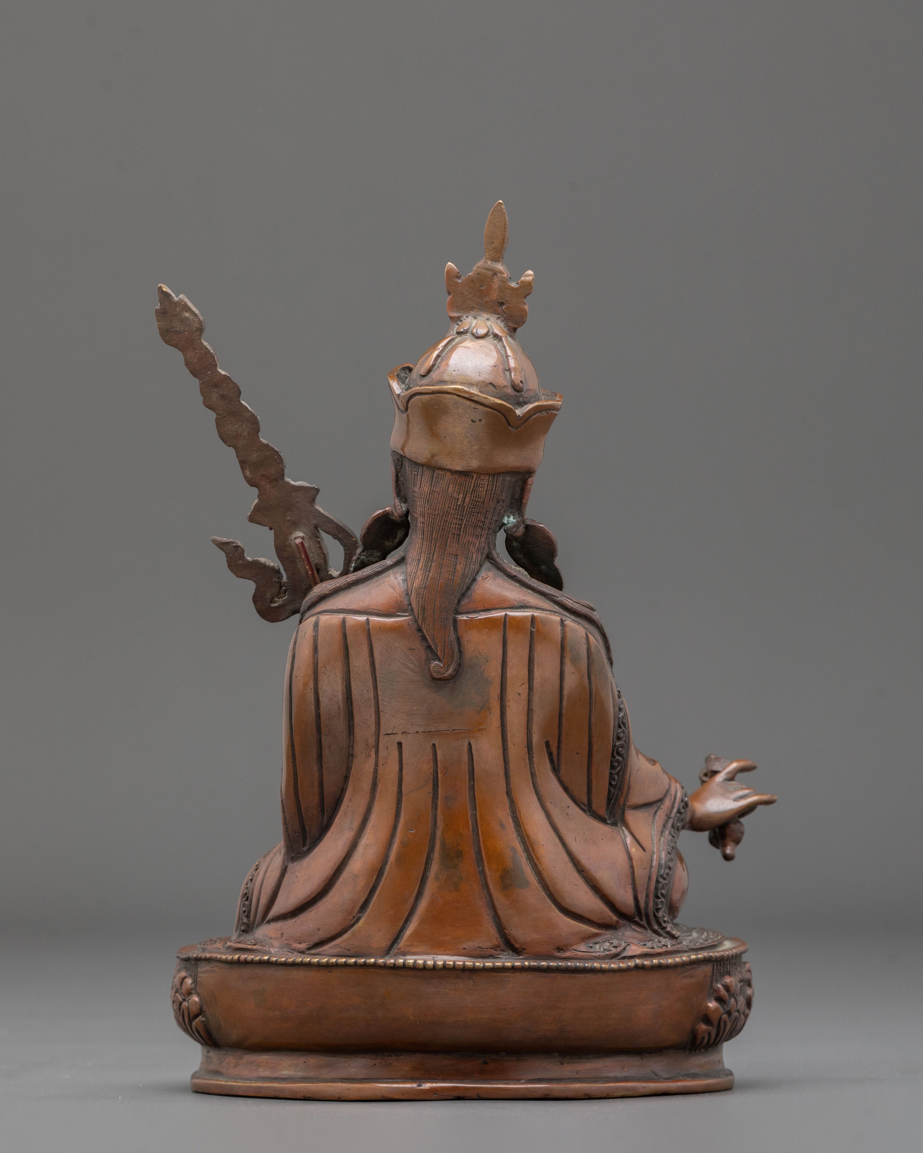 Guru Rinpoche Buddhist Altar Sculpture | Oxidized Copper Statue