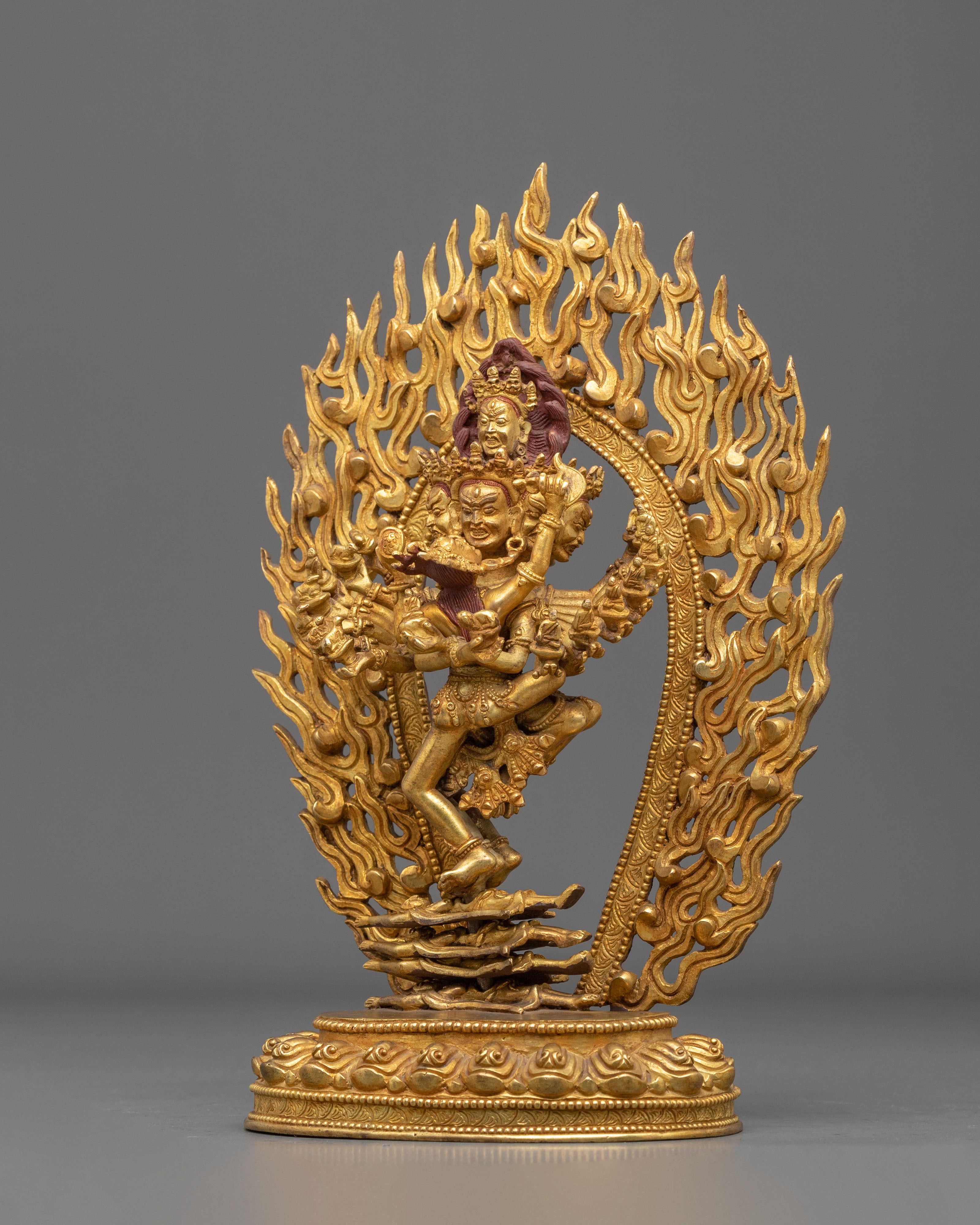 Buddhist Protector Hevajra Statue – 24K Gold Gilded Copper