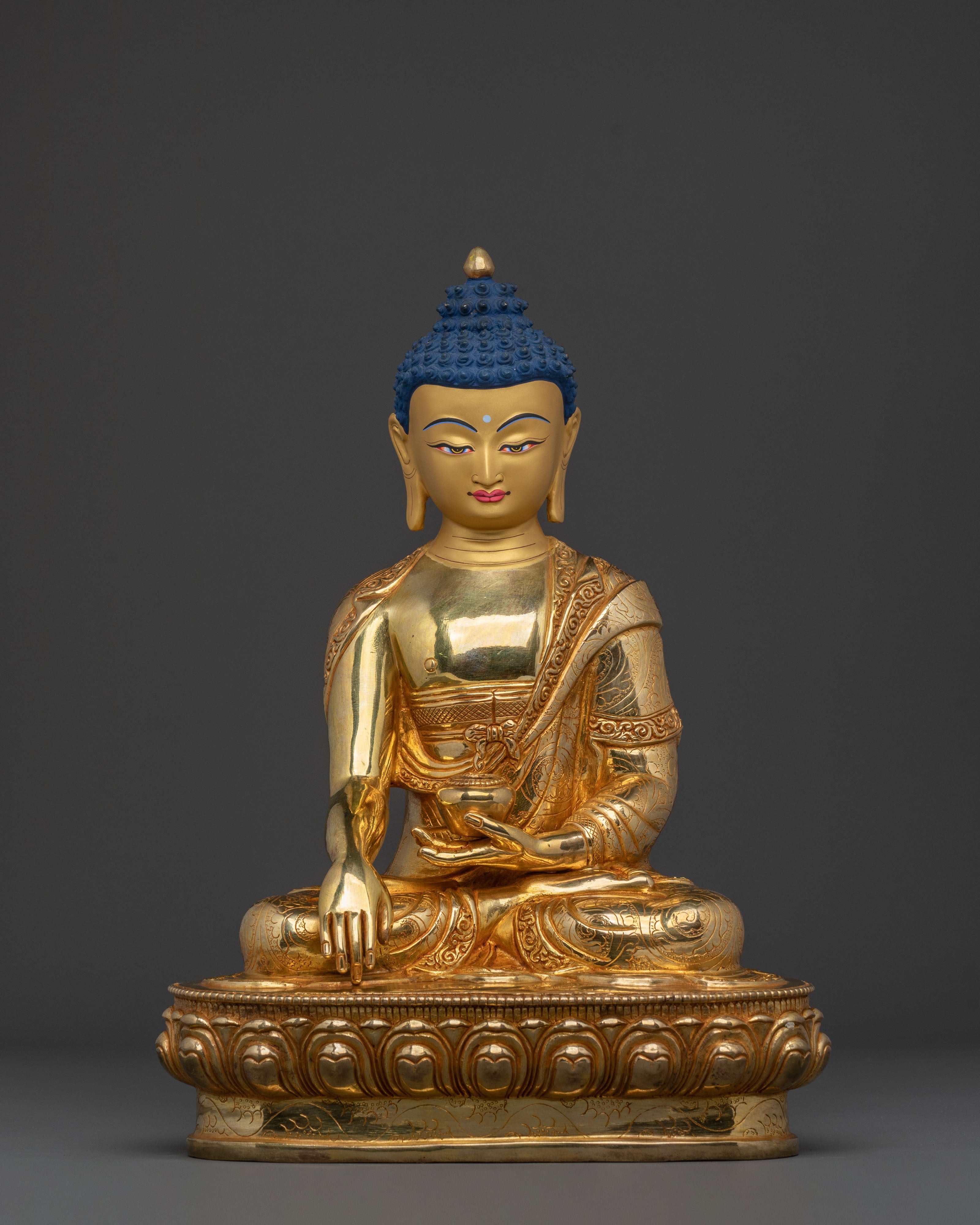 Shakyamuni Buddha 24k Gold Gilded Statue