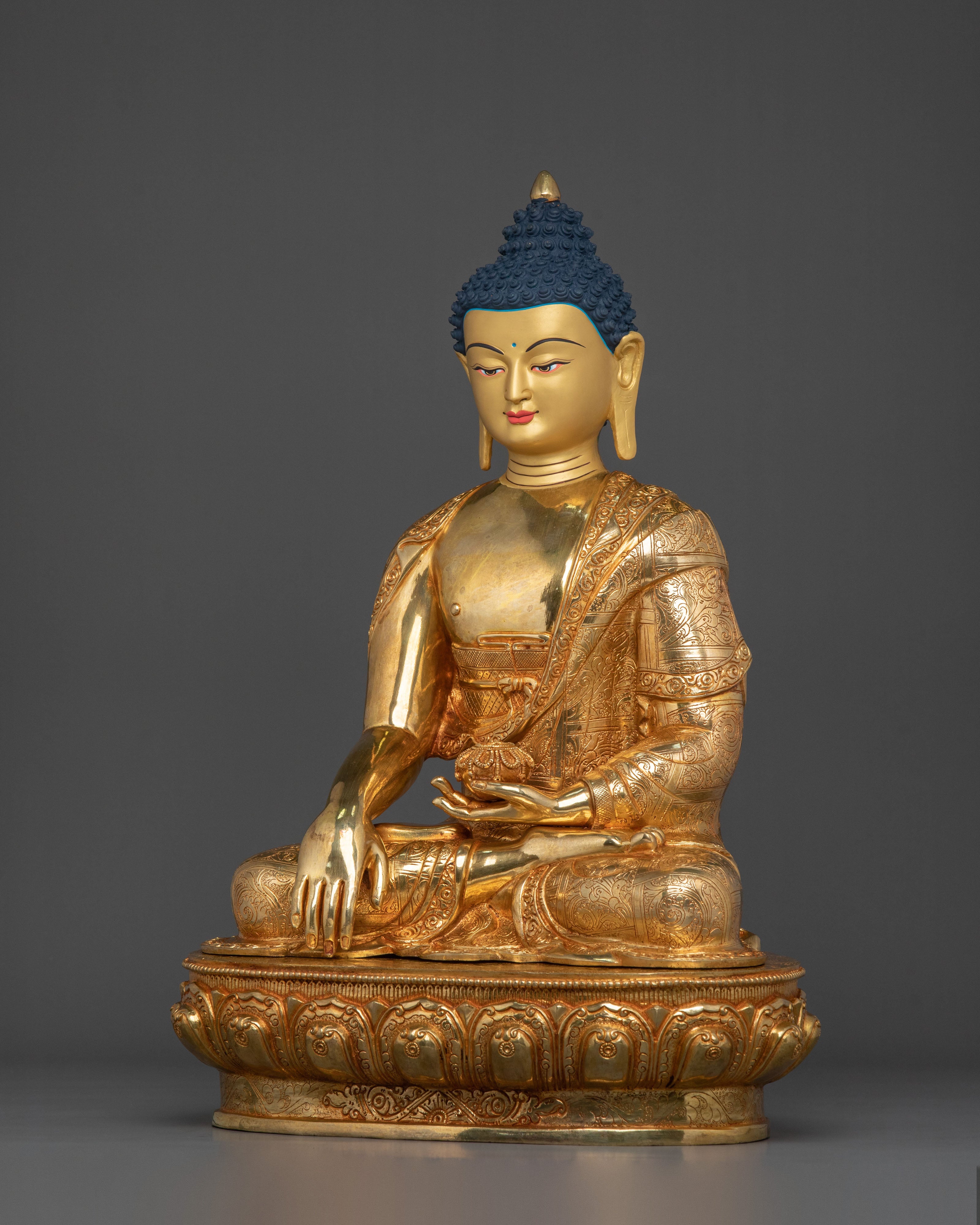 Shakyamuni Buddha Statue | 24K Gold Gilded Figurine