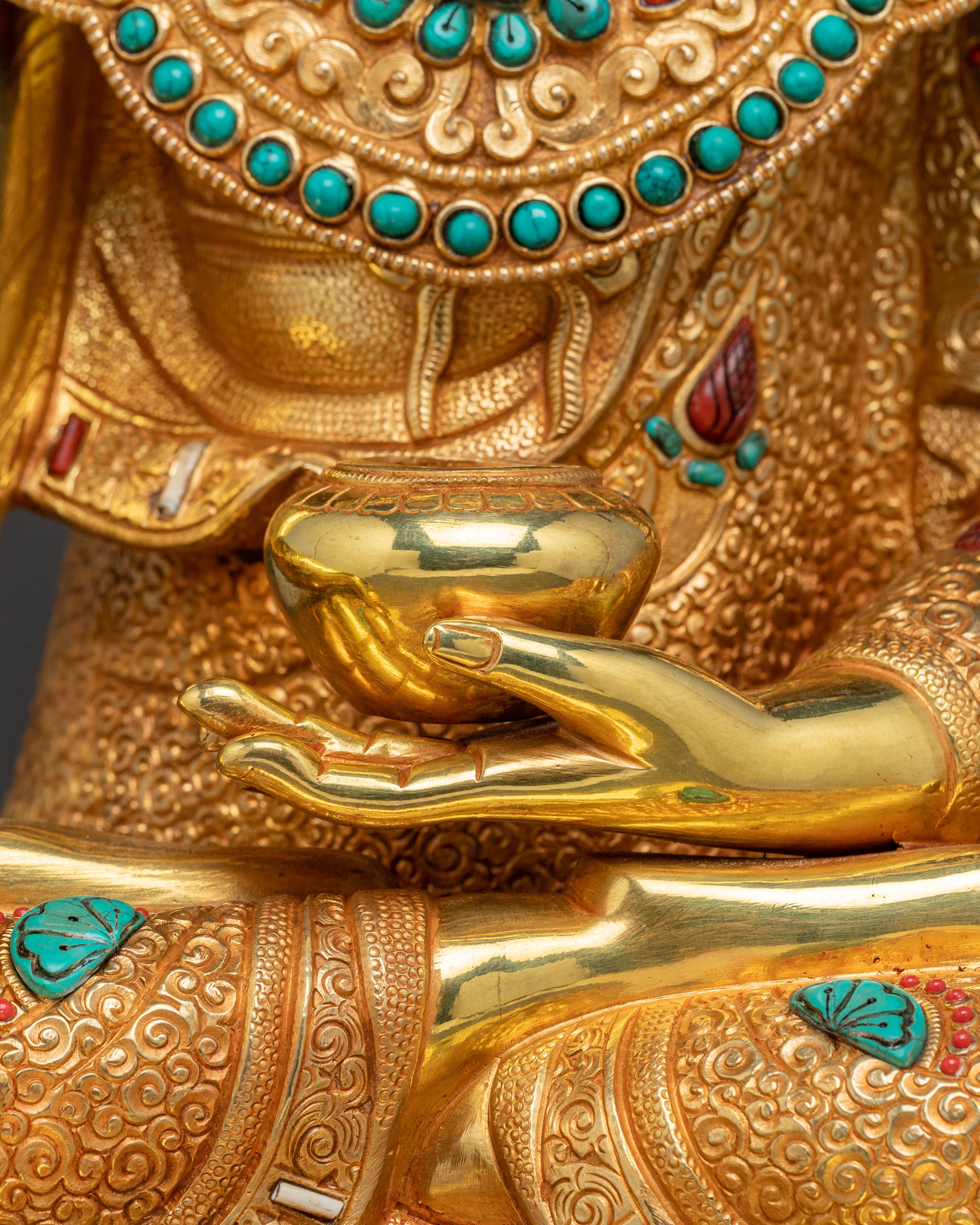 Handcrafted Crowned Shakyamuni Buddha Statue