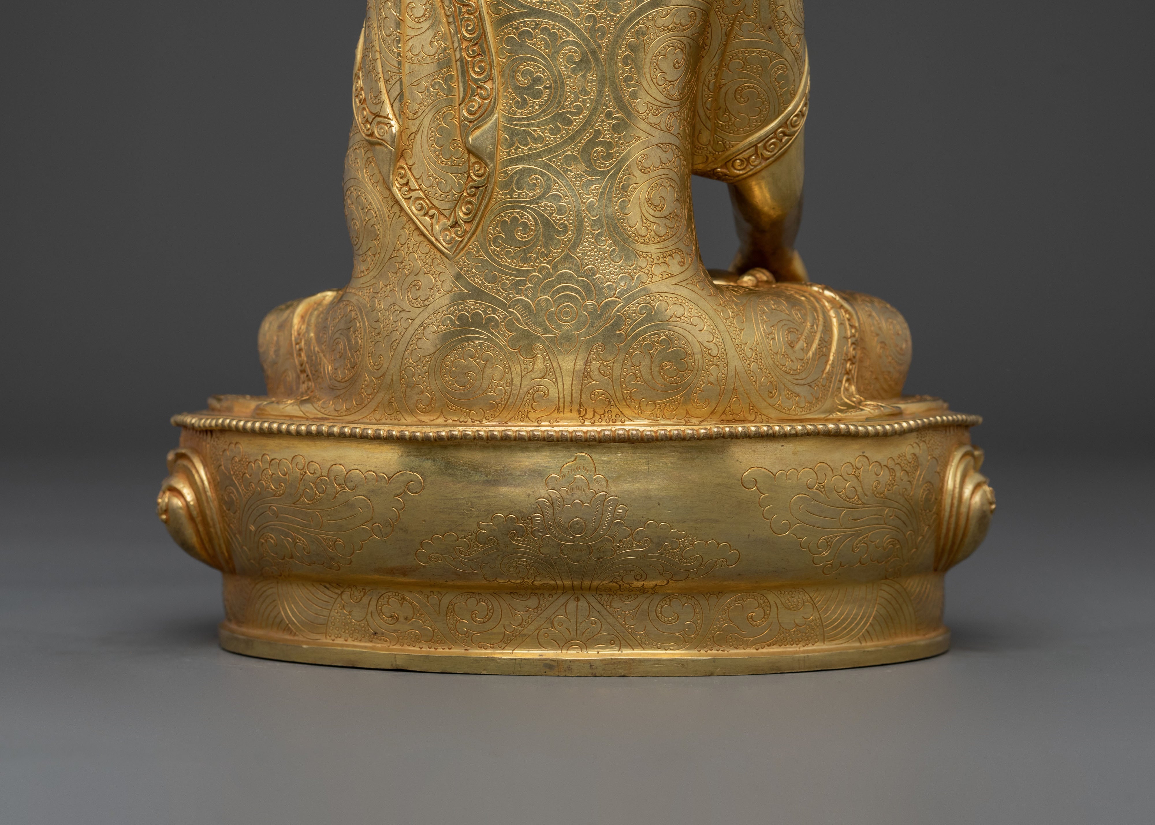 Awakened One Shakyamuni Buddha Sacred Statue | 24K Gold Gilded