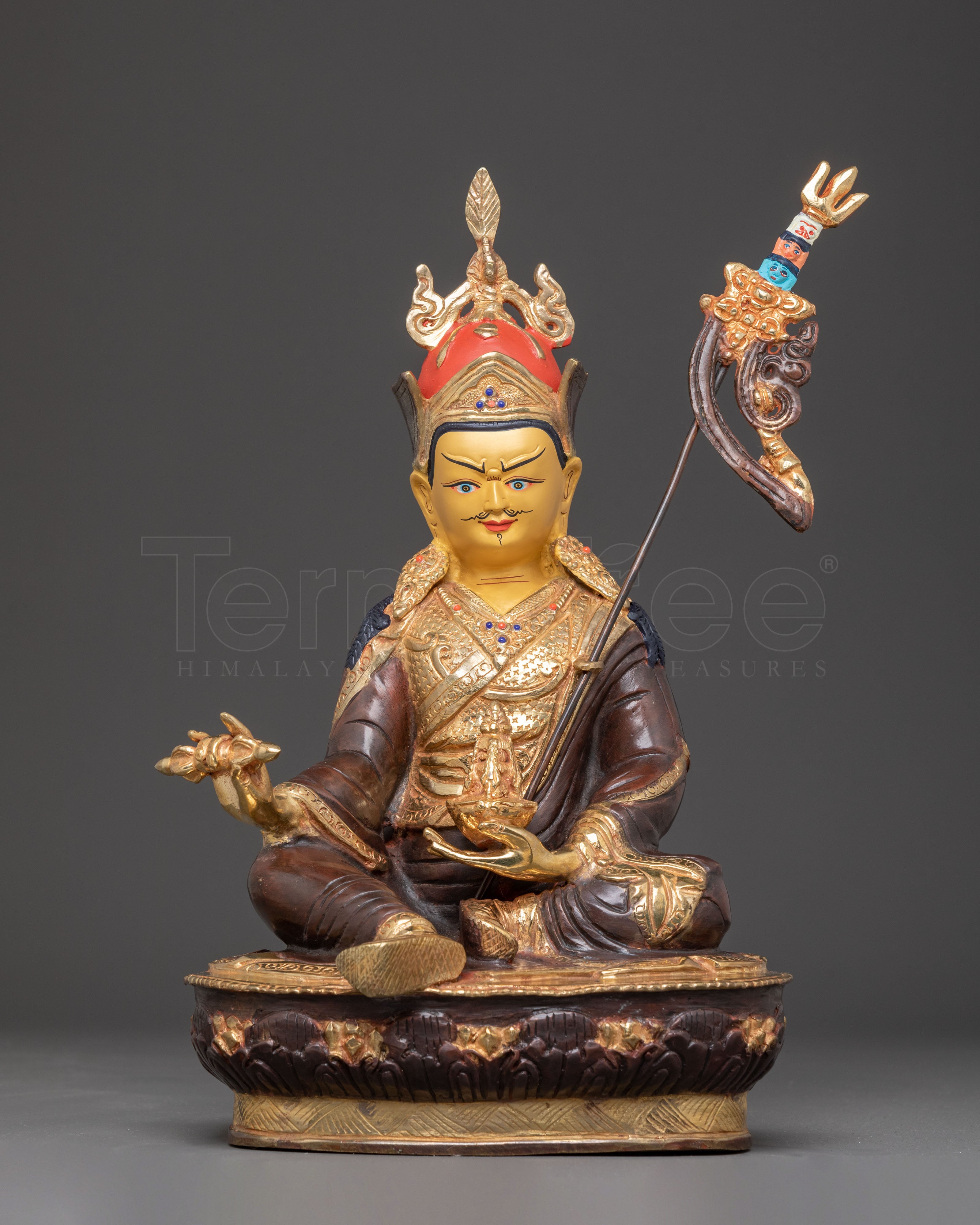 Handcrafted Copper Statue of Guru Rinpoche | Tibetan Tantric Master