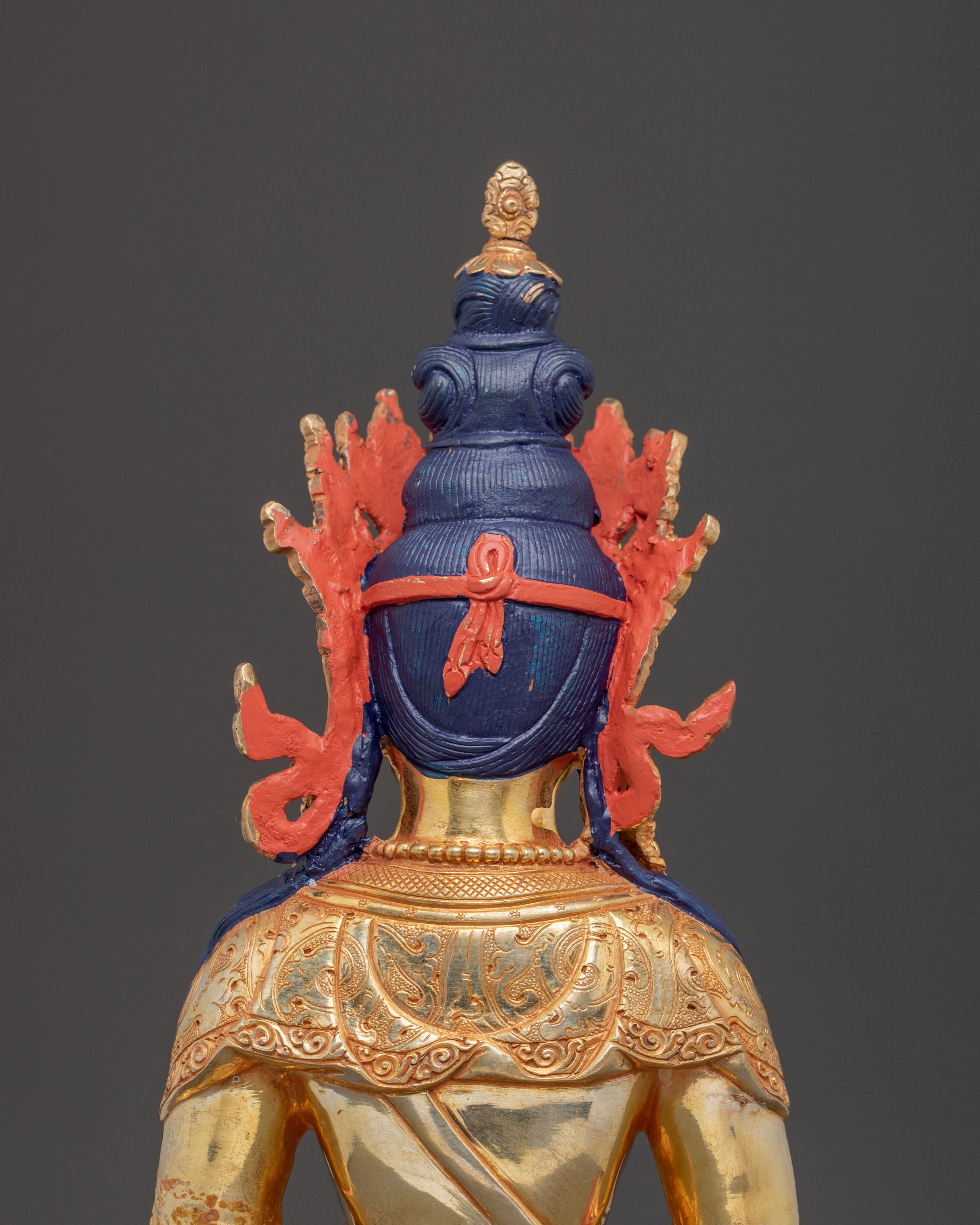 Longevity Amitayus 24K Gold Gilded Statue - A Sacred Art