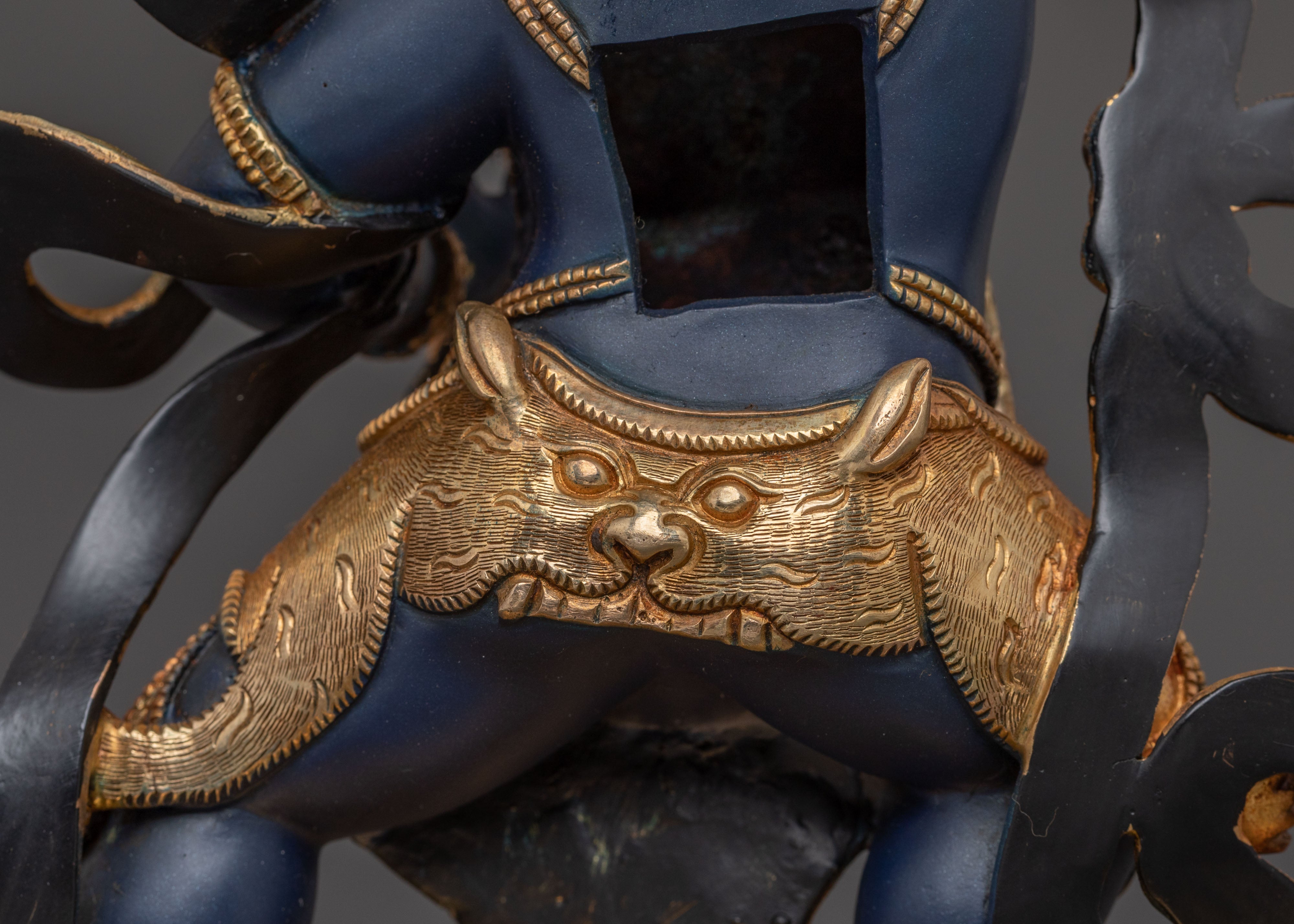 Vajrapani: A Silver Electro-Plated Sacred Sculpture of Vajrapani