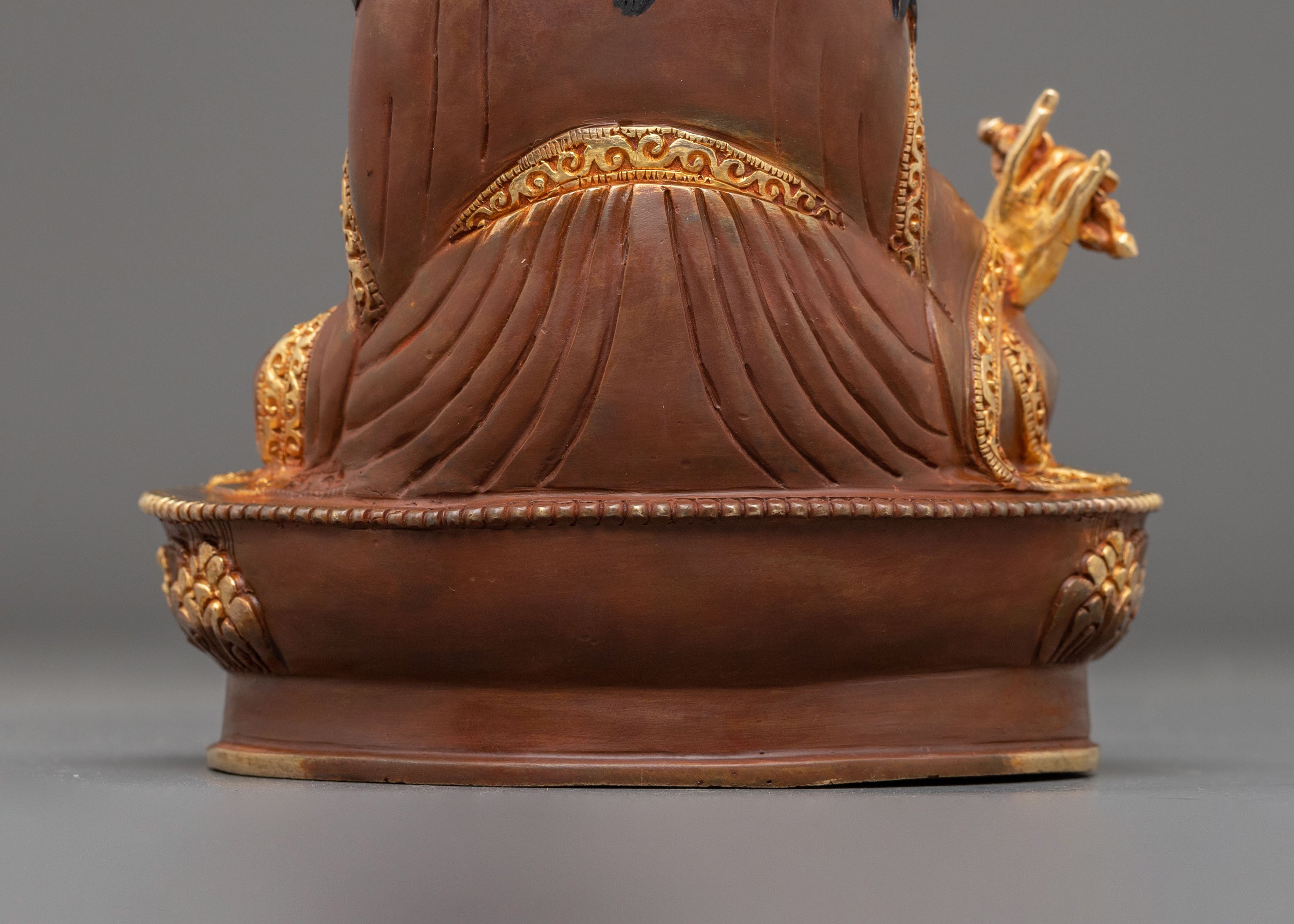 Guru Rinpoche Hand-Carved Statue | Buddhist Altar Decor