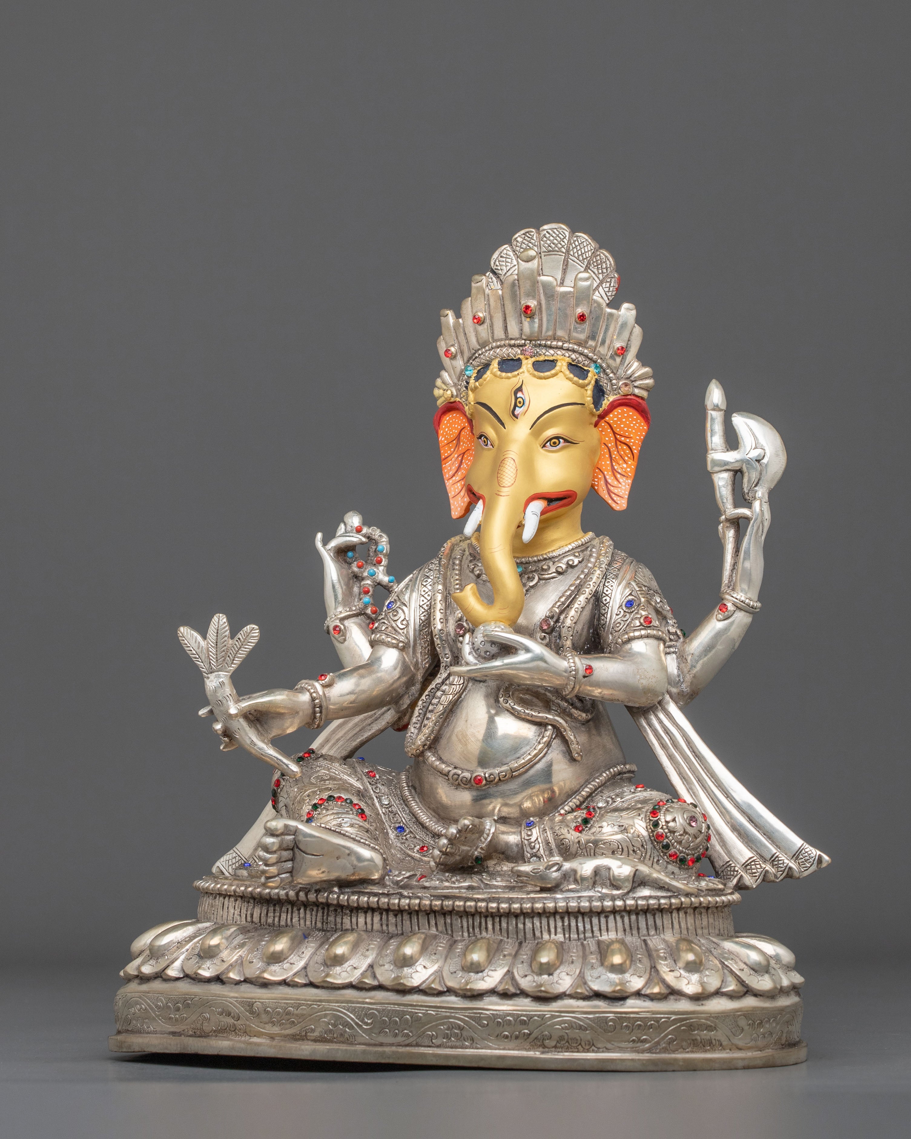 God Ganesha 24K Gold Gilded Statue | Majestic Figurine