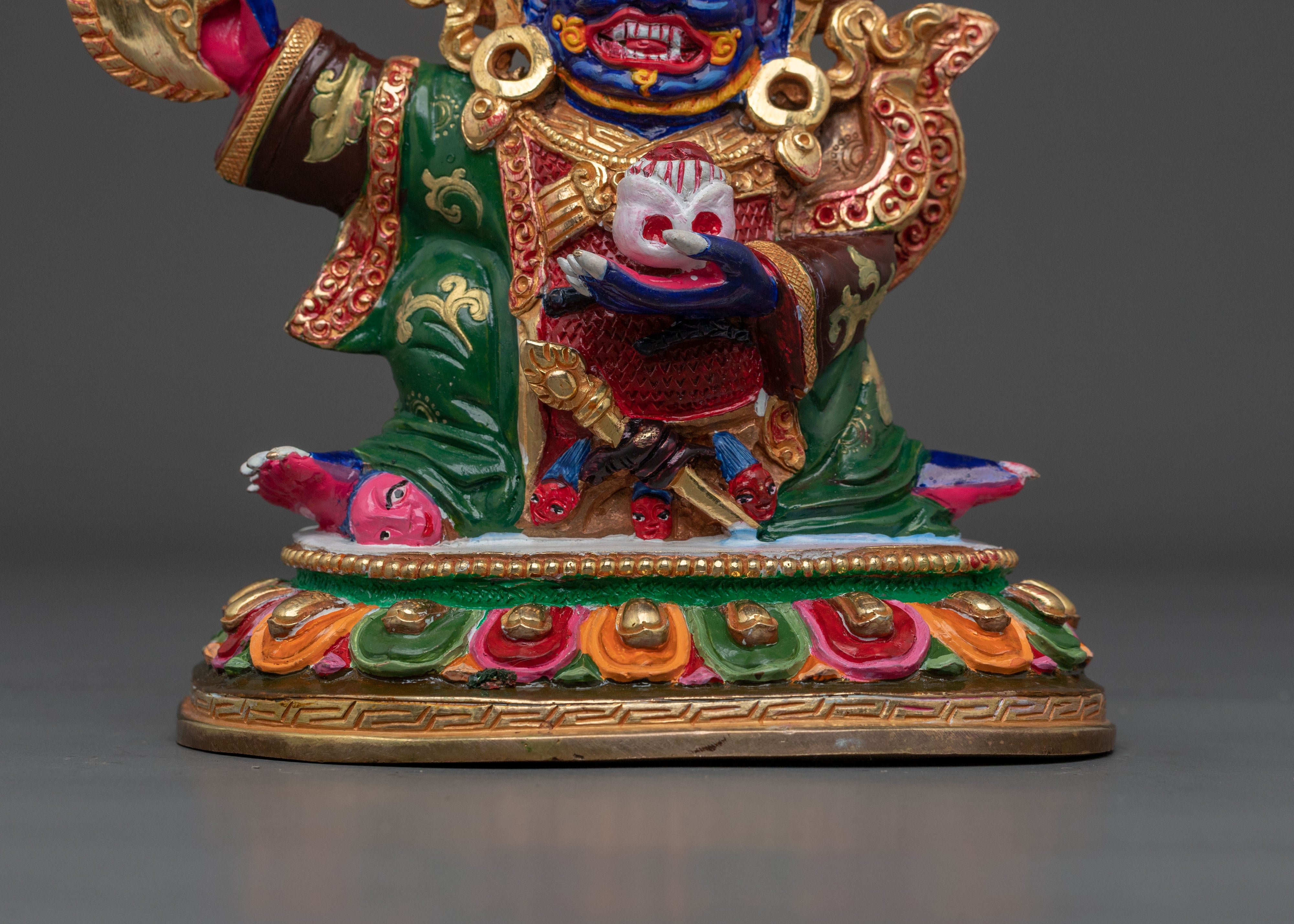 Traditional Mahakala Bernakchen Sculpture | Wrathful Dharma Protector