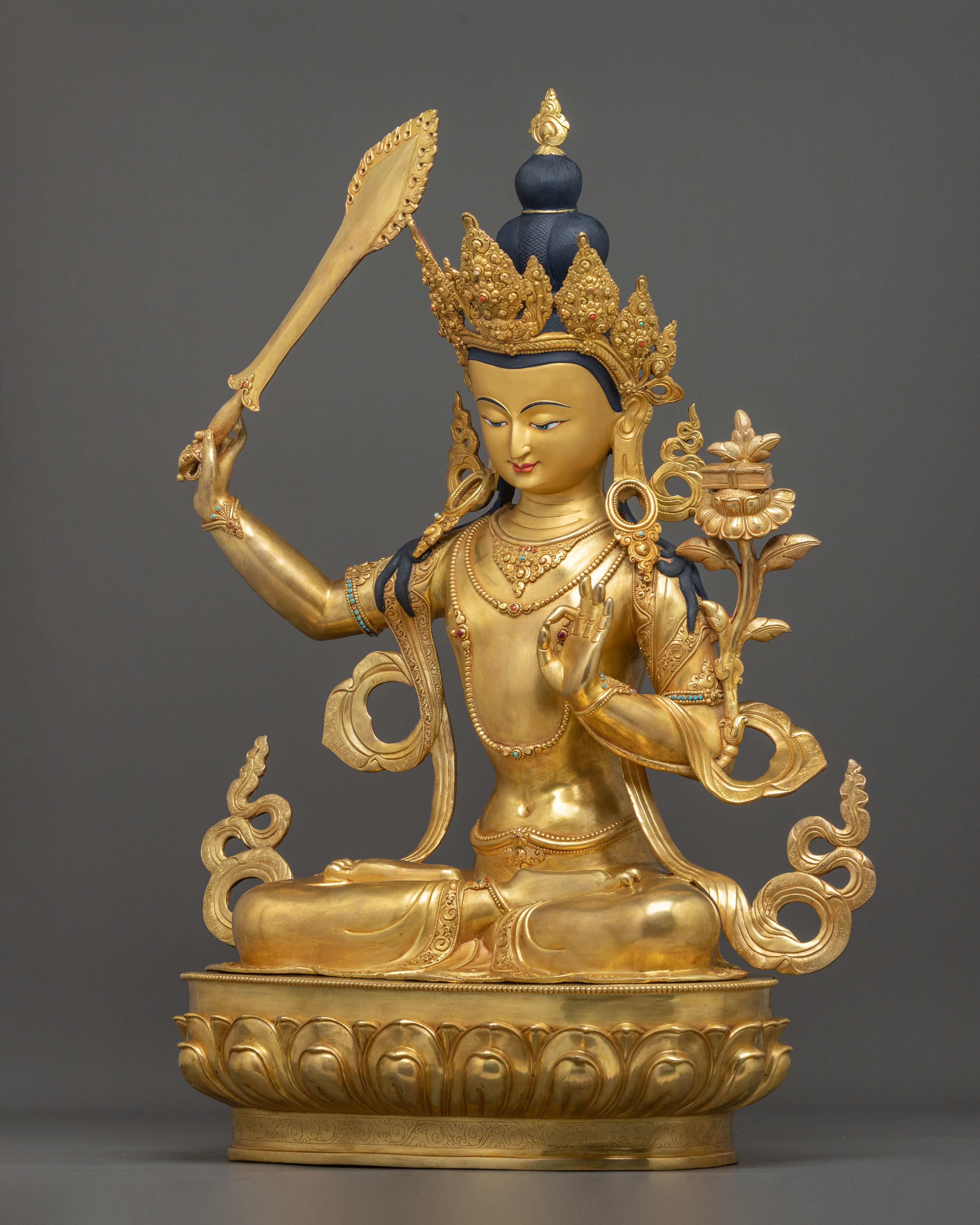 Manjushri Acrylic Painted Statue | Buddhist Shrine