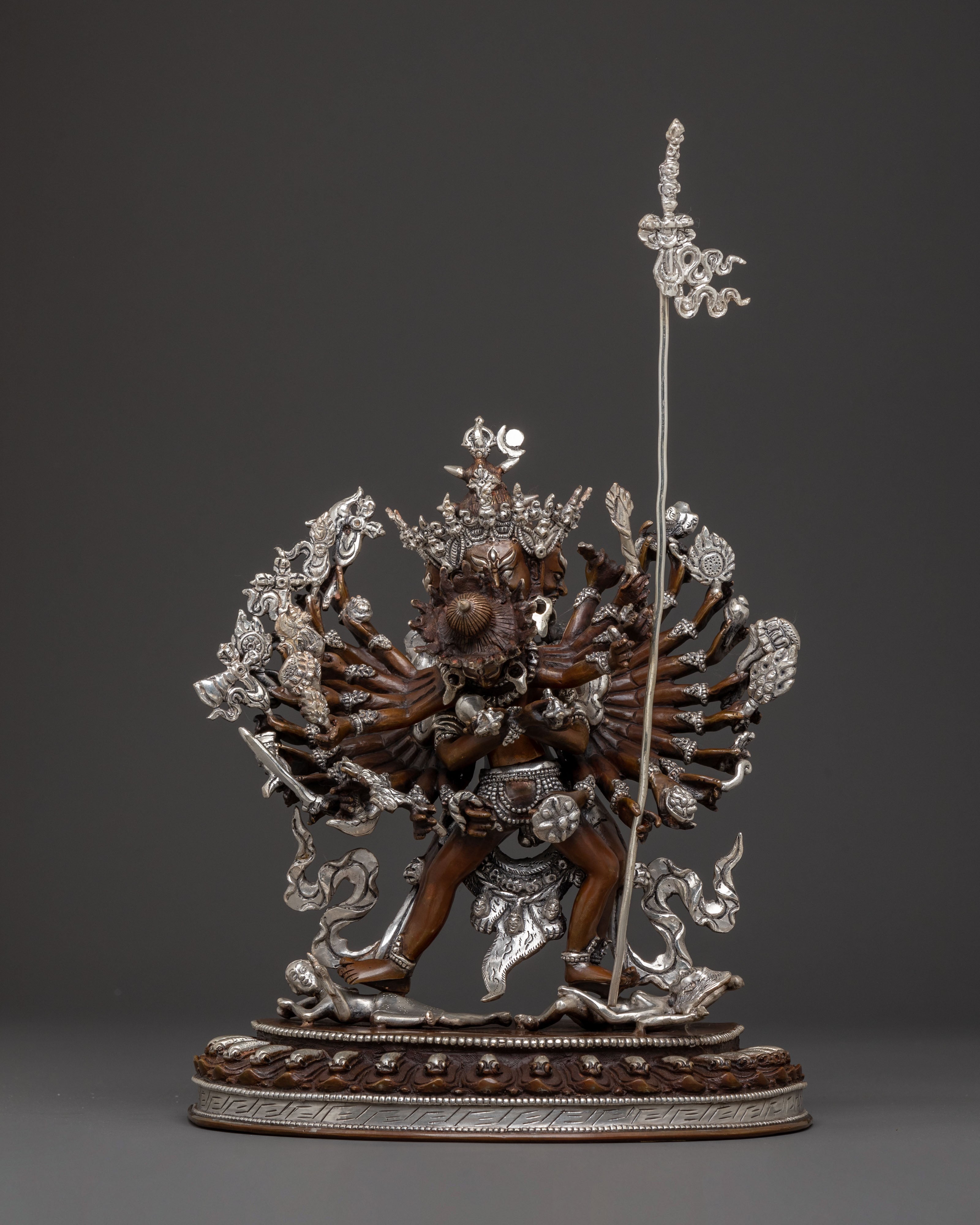 Exquisite tantric yidam Kalachakra Statue – Oxidized Silver